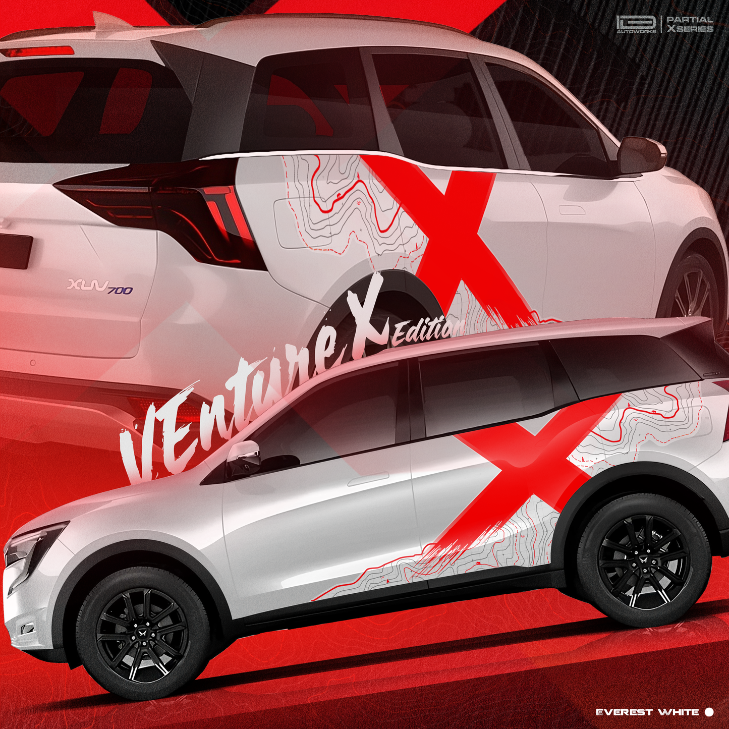 Venture X Edition graphics for the mahindra Xuv 700 white