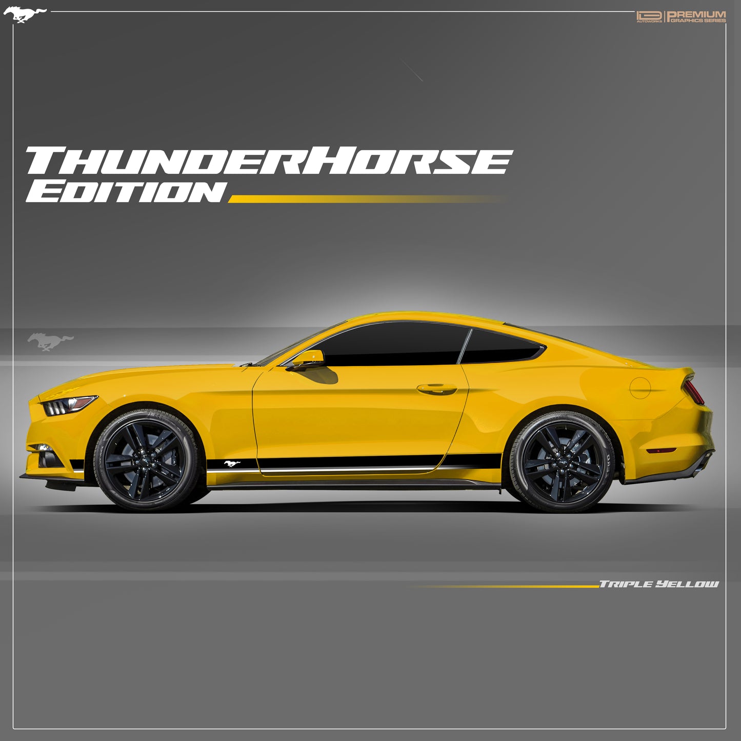 ThunderHorse Edition Side Graphics for Ford Mustang yellow
