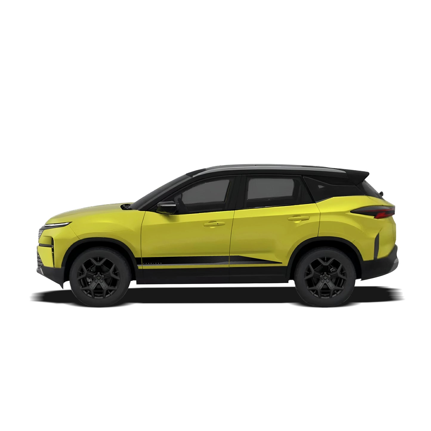 Fearless Edition Car Graphics for Tata Harrier yellow