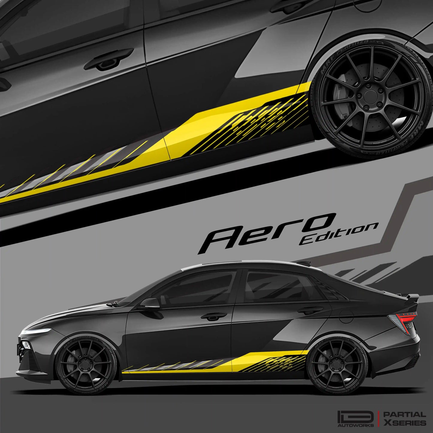 IDE Graphics Series Aero Edition Graphics for Hyundai Verna white