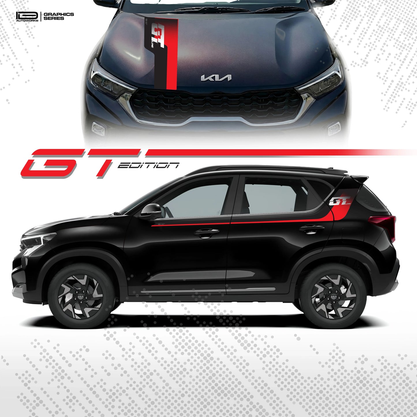 GT Edition Graphics for Kia Sonet black
