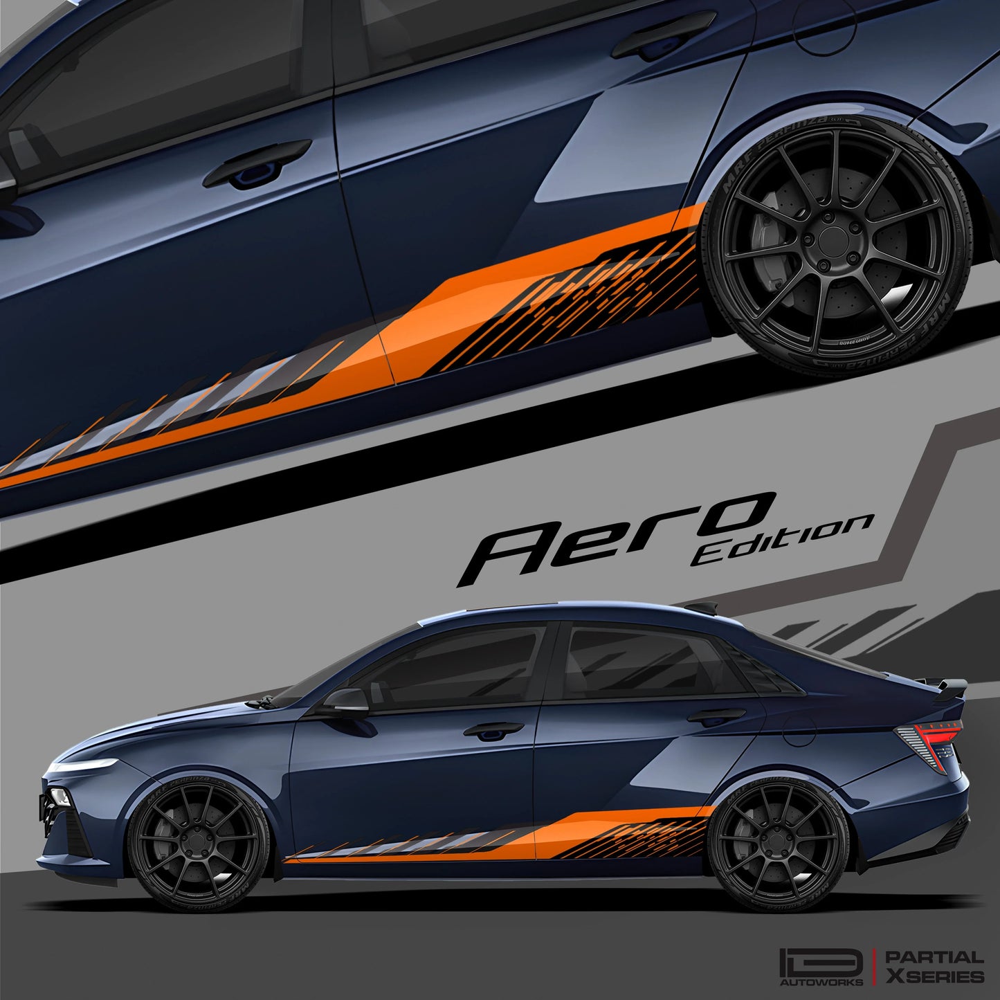 Aero Edition Graphics for Hyundai Verna blue