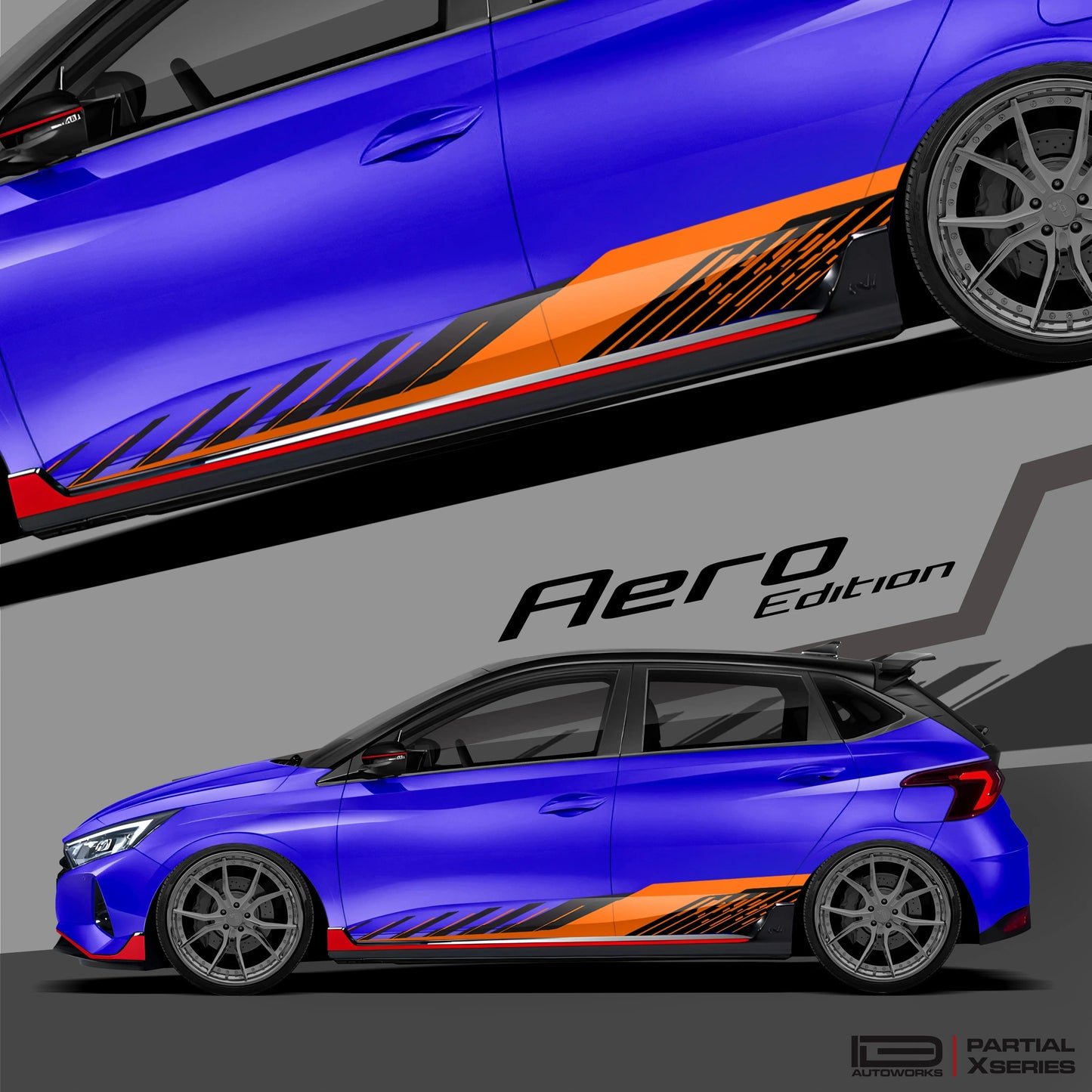 Aero Edition Graphics for Hyundai i20 blue