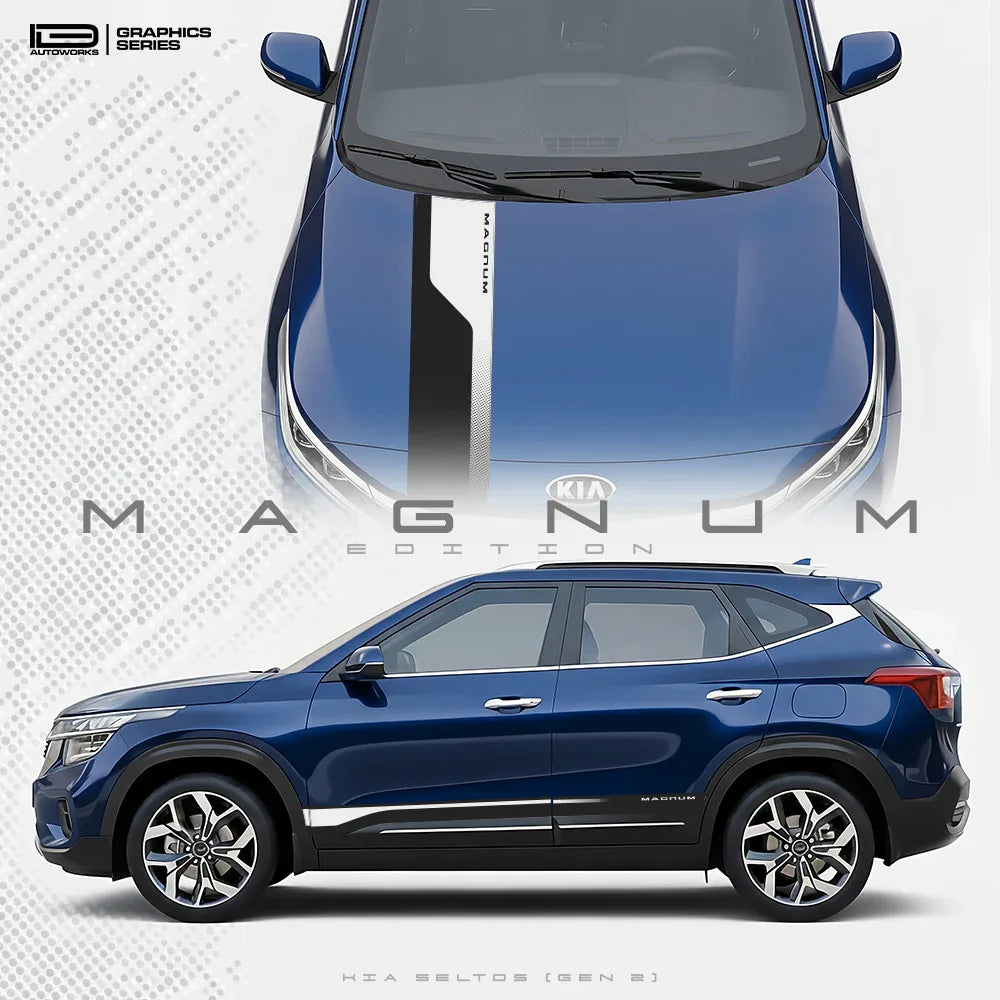 Magnum Edition Graphics for Kia Seltos blue