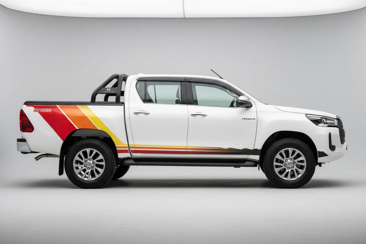 Classic Cruiser Edition Side Graphics for Toyota Hilux white