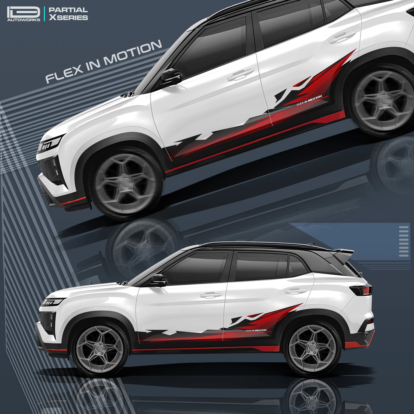 Flex in Motion Edition Graphics for Hyundai Creta white