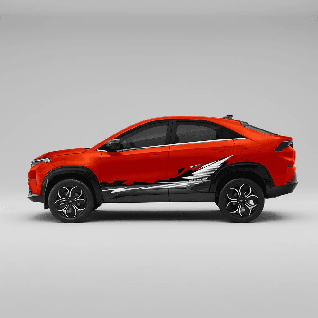 Flex in Motion Edition Graphics for Tata Curvv red