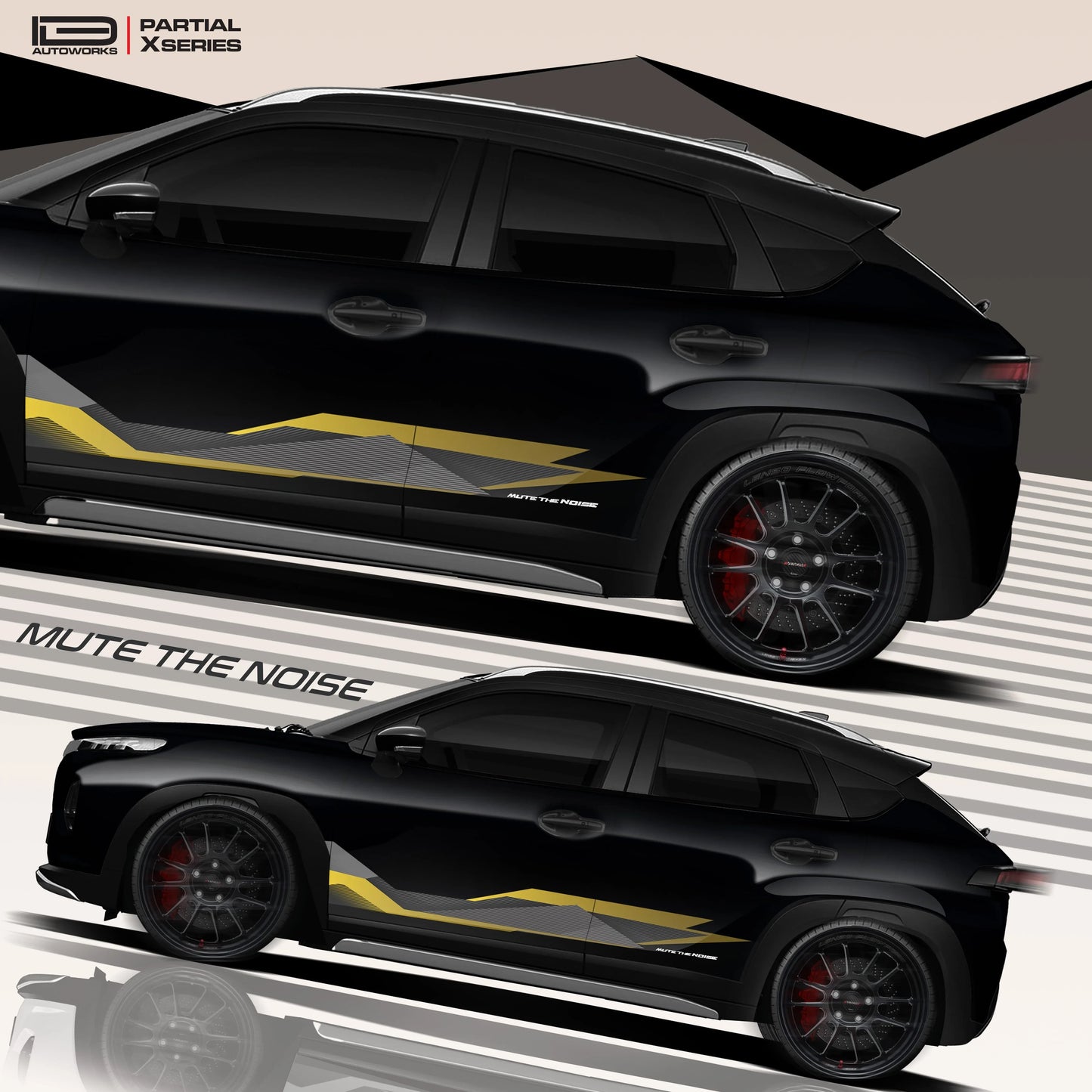 Mute The Noise Edition Graphics for Maruti Suzuki Fronx black