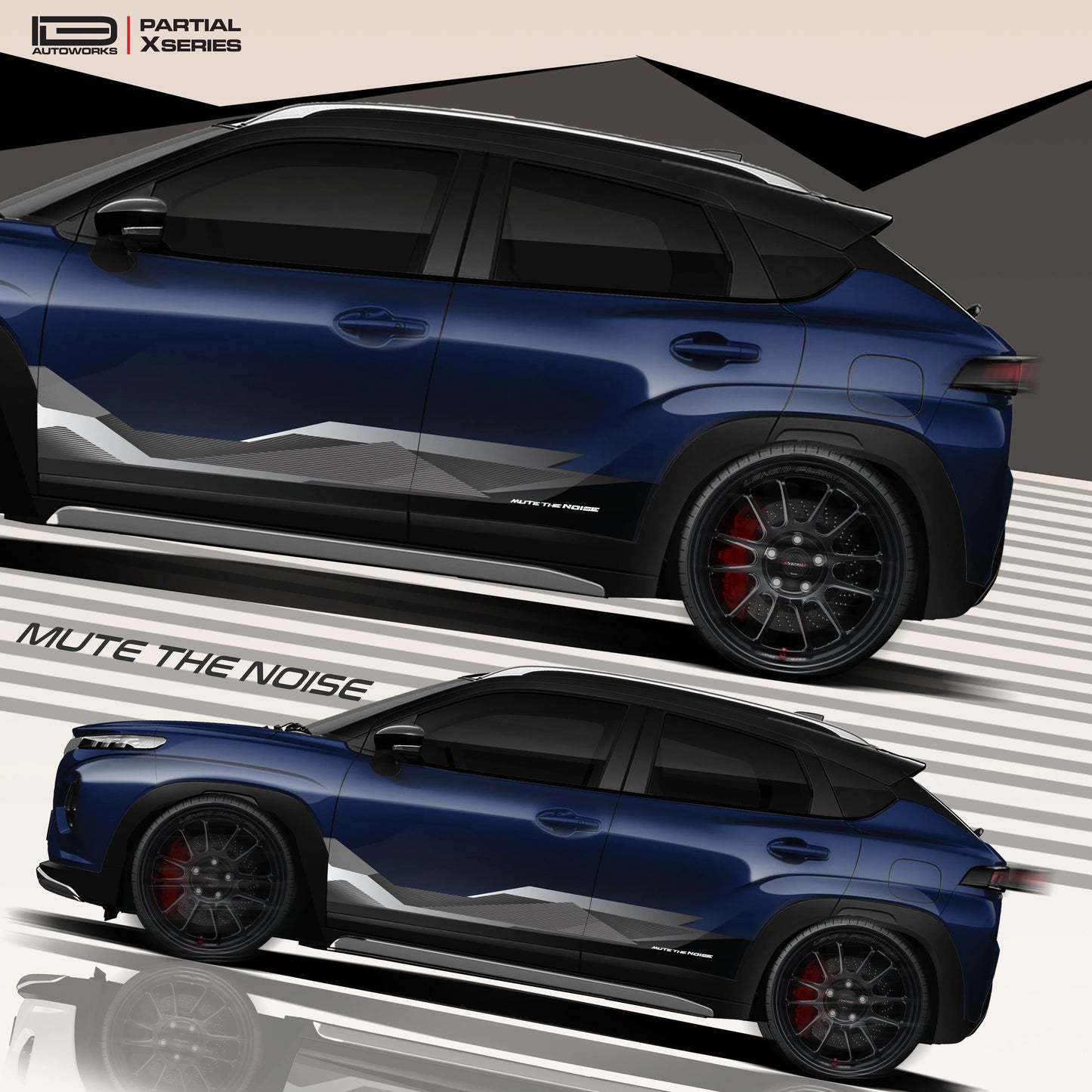 Mute The Noise Edition Graphics for Maruti Suzuki Fronx blue