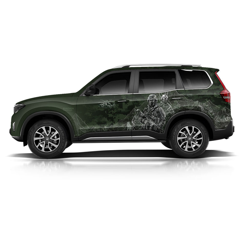 Warrior Edition Graphics for Mahindra Scorpio N green