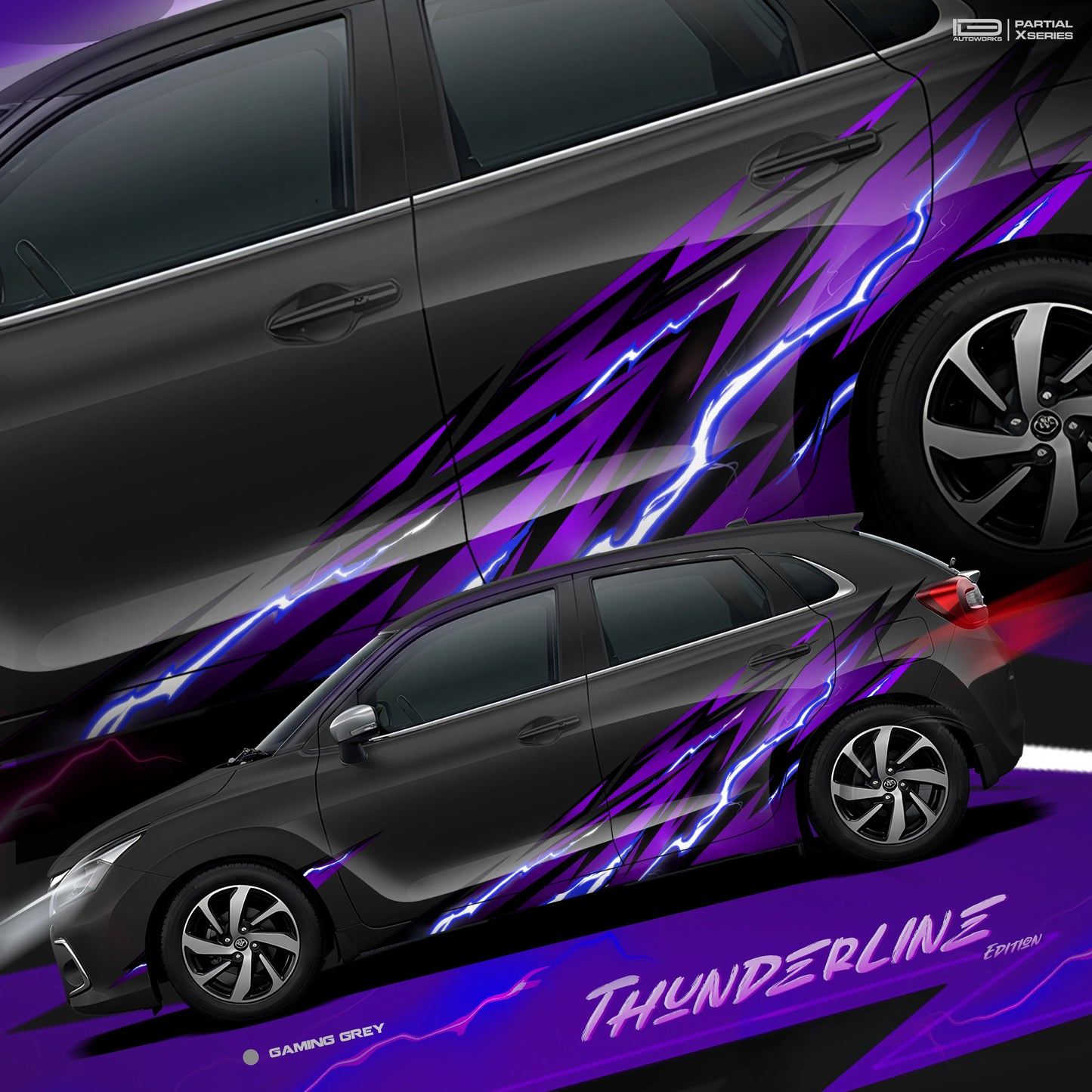Thunderline Edition Car Graphics for Toyota Glanza