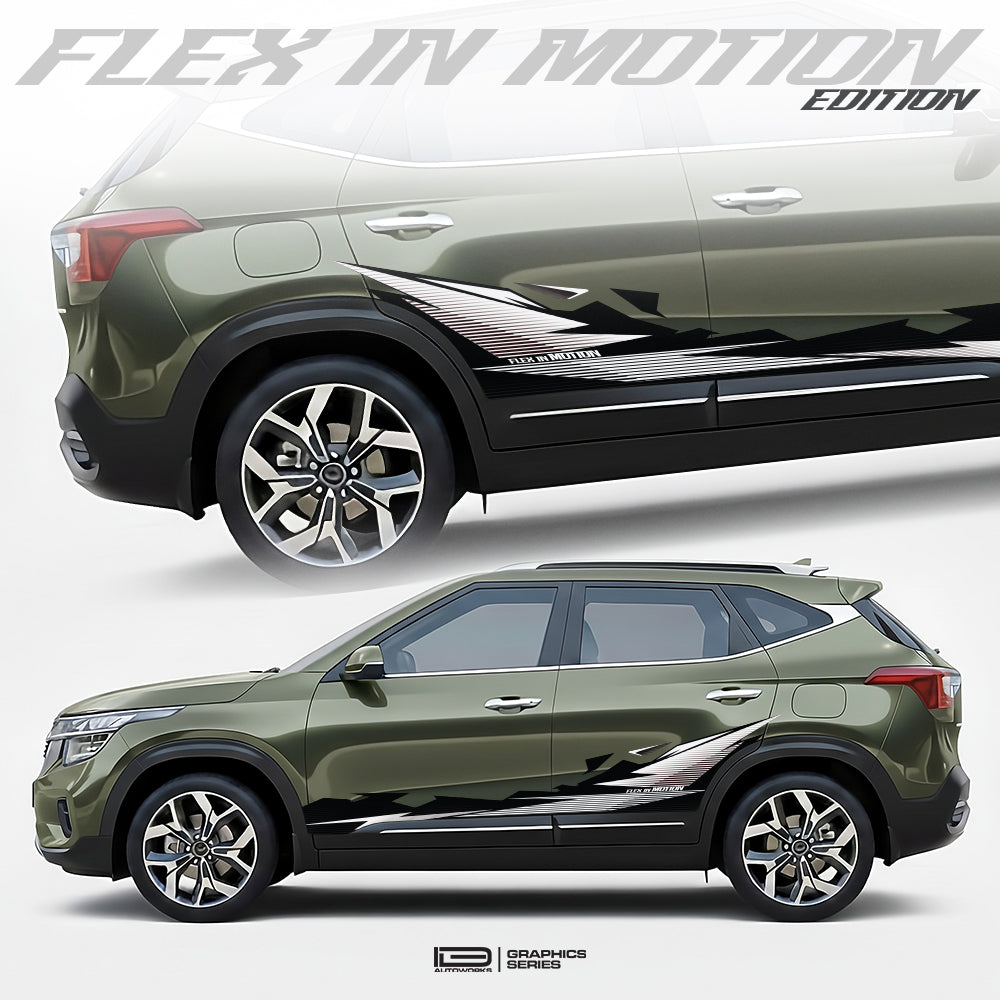Flex in Motion Edition Graphics for Kia Seltos olive green