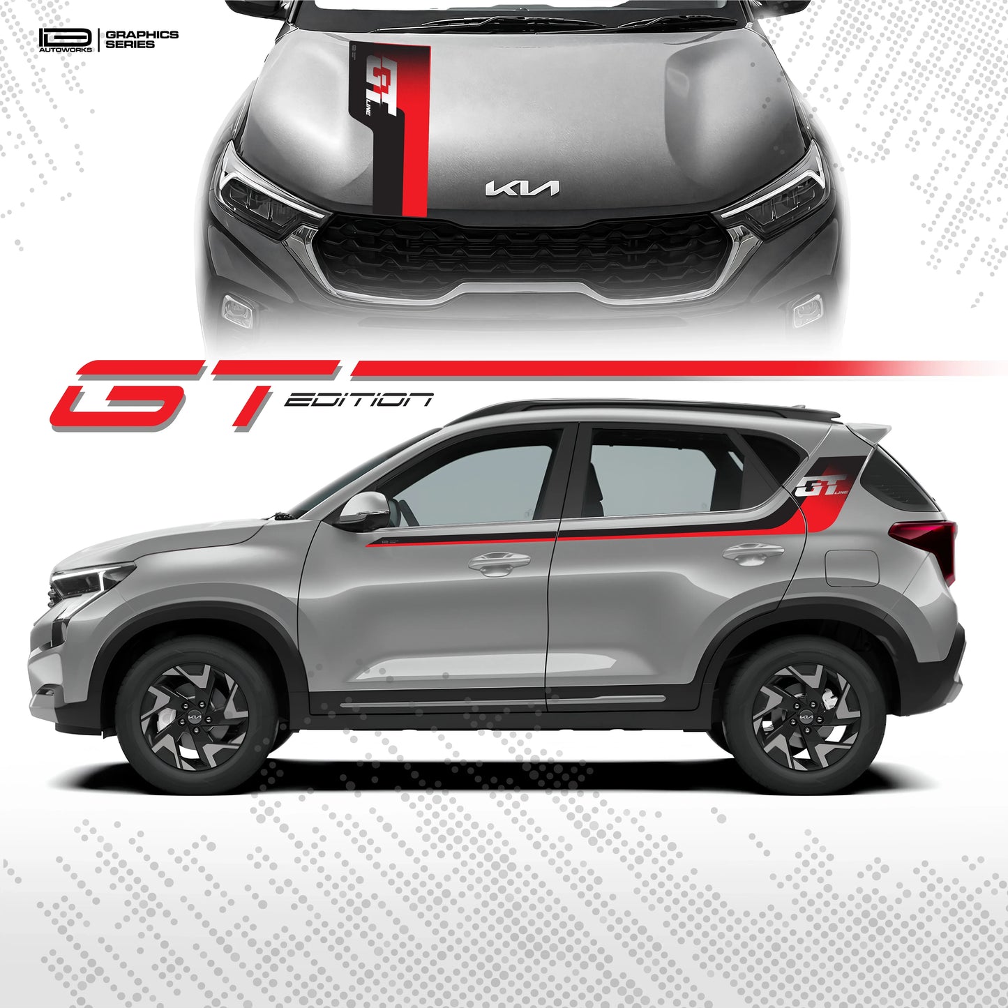 GT Edition Graphics for Kia Sonet grey
