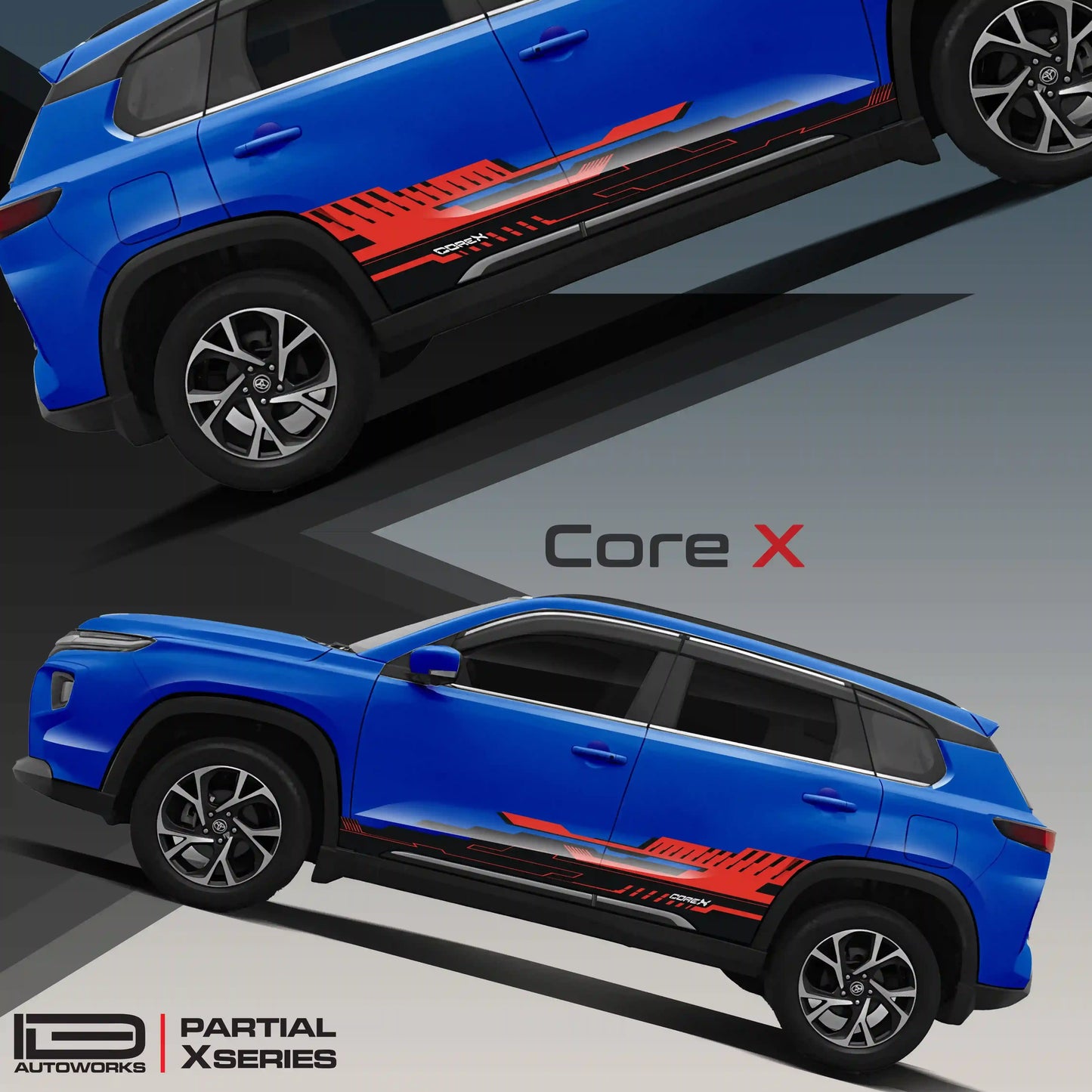 CoreX Edition Graphics for Toyota Hyryder red