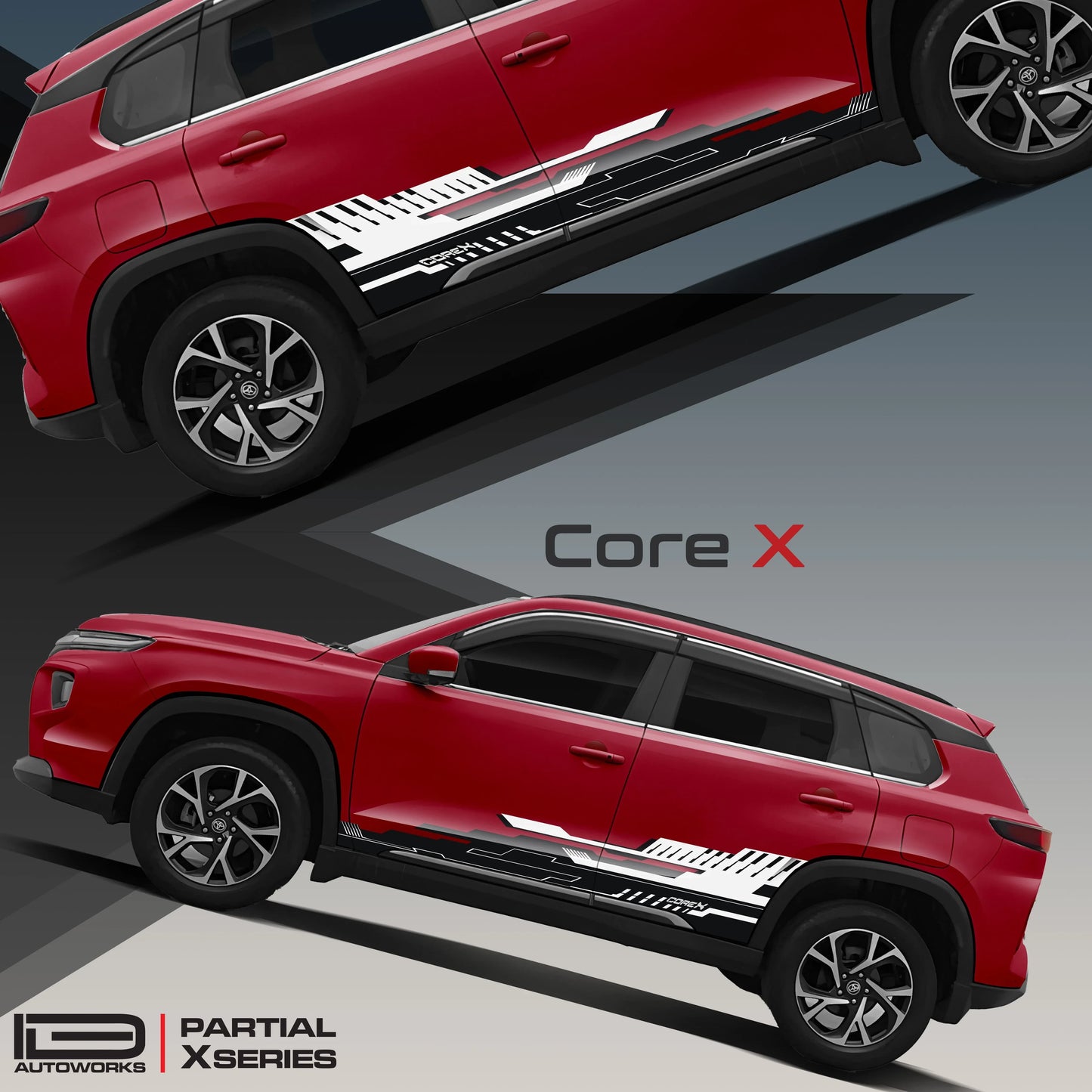CoreX Edition Graphics for Toyota Hyryder red