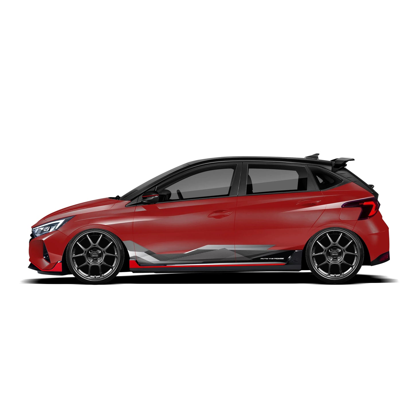 Mute The Noise Edition Graphics for Hyundai i20 red