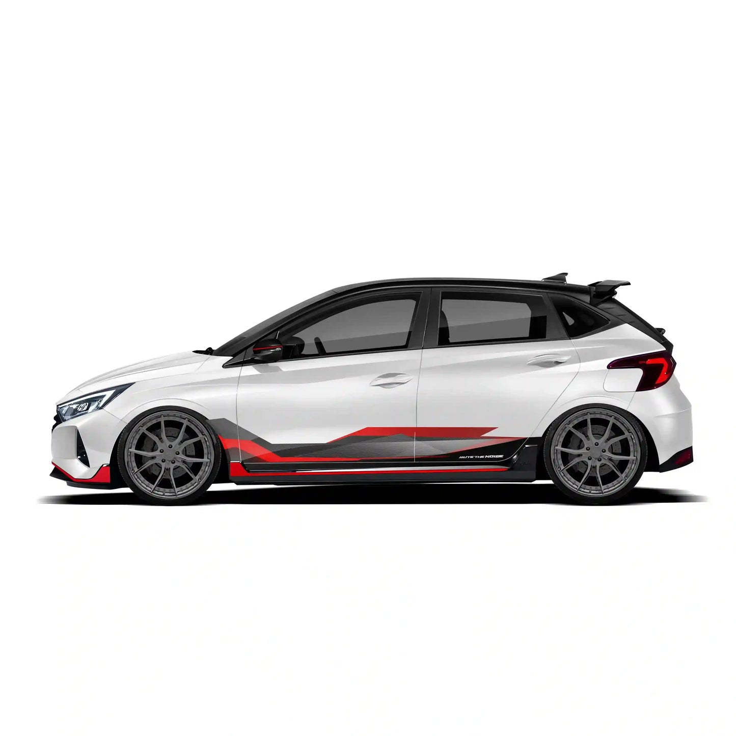 Mute The Noise Edition Graphics for Hyundai i20 white