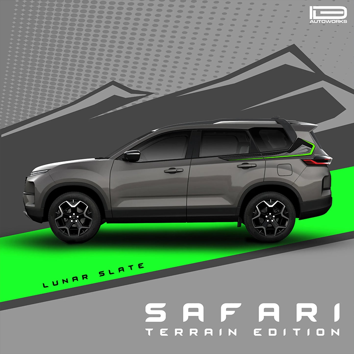 Terrain Edition Graphics for Tata Safari silver