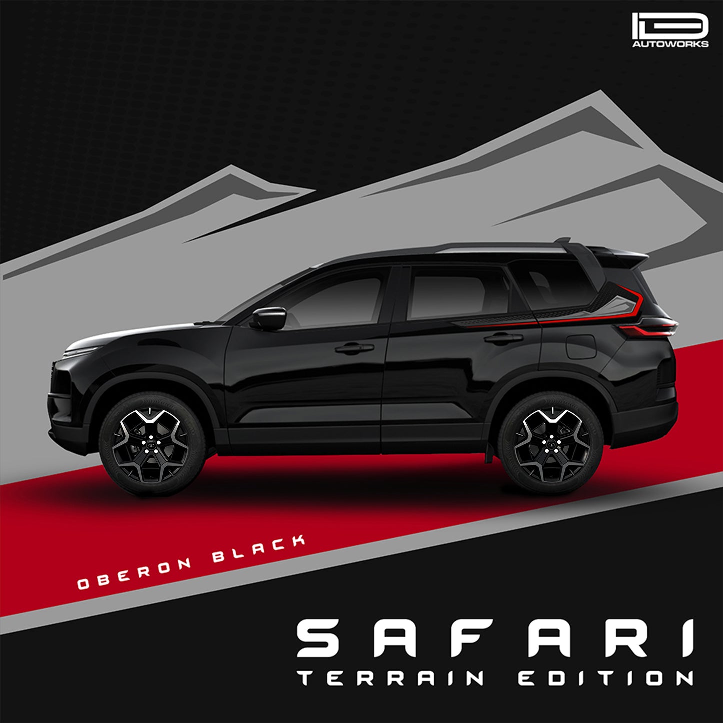 IDE GRAPHICS SERIES - Terrain Edition for Tata Safari /2021-Present (Oberon Black)