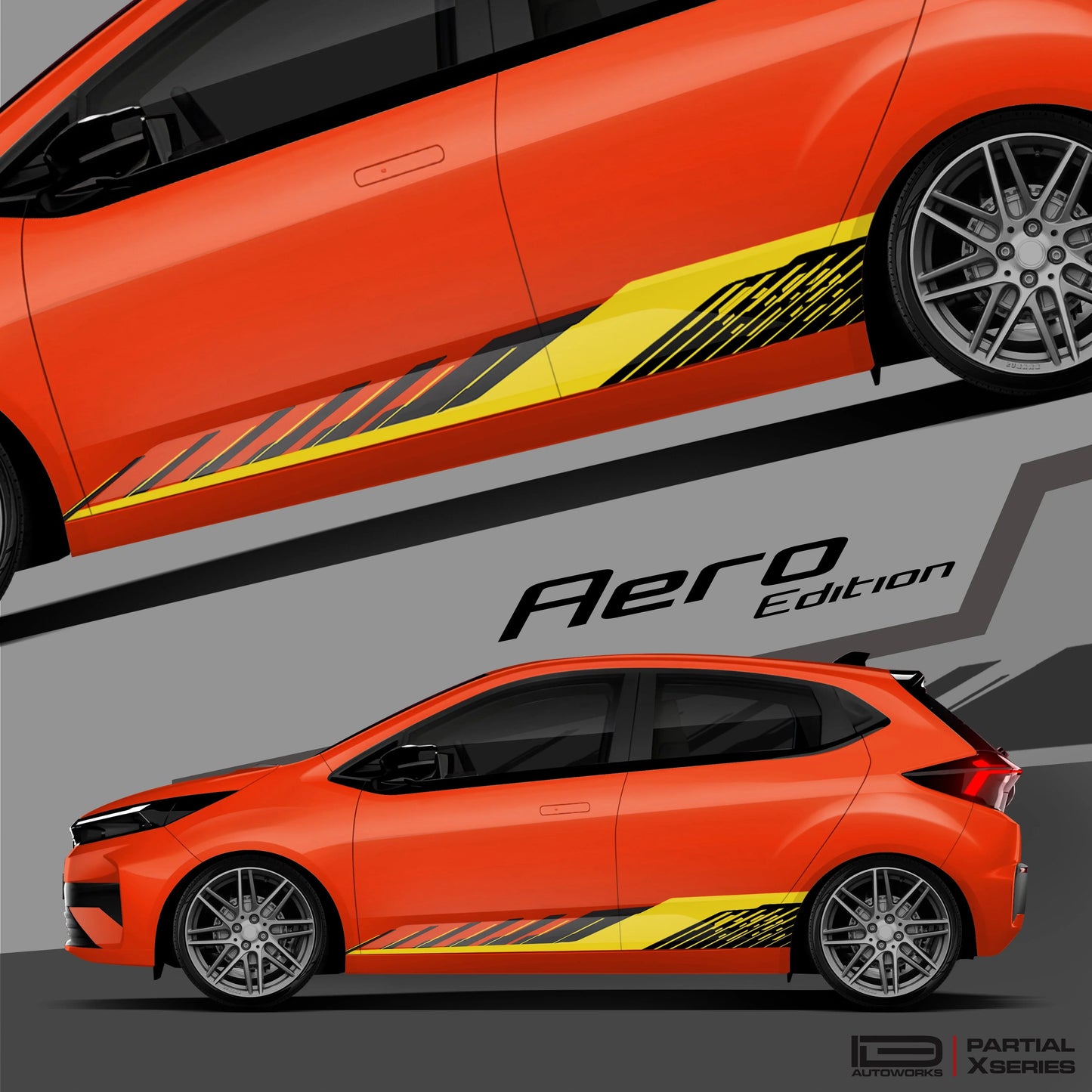Aero Edition Graphics for Tata Altroz orange