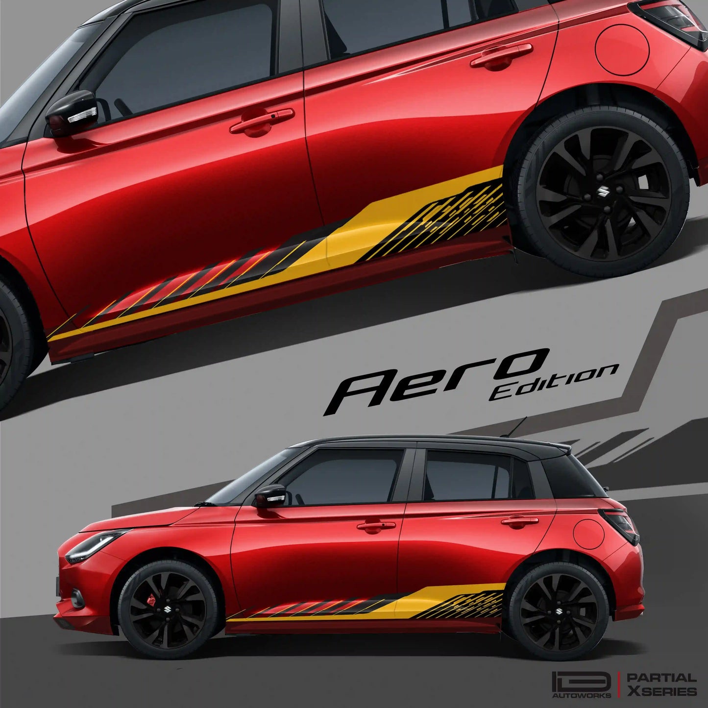 Aero Edition Graphics for Maruti Suzuki Swift red