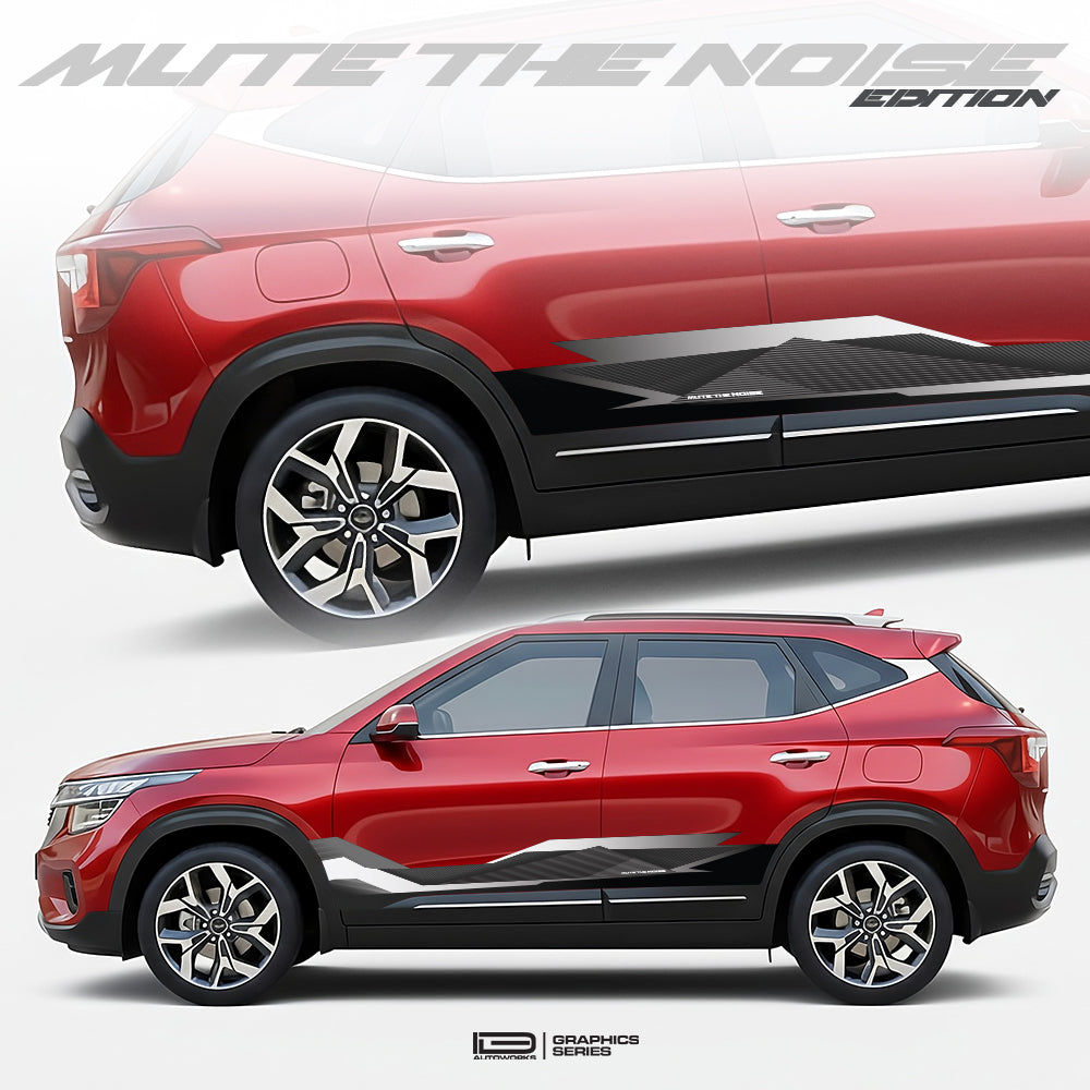 Mute The Noise Edition Graphics for Kia Seltos red