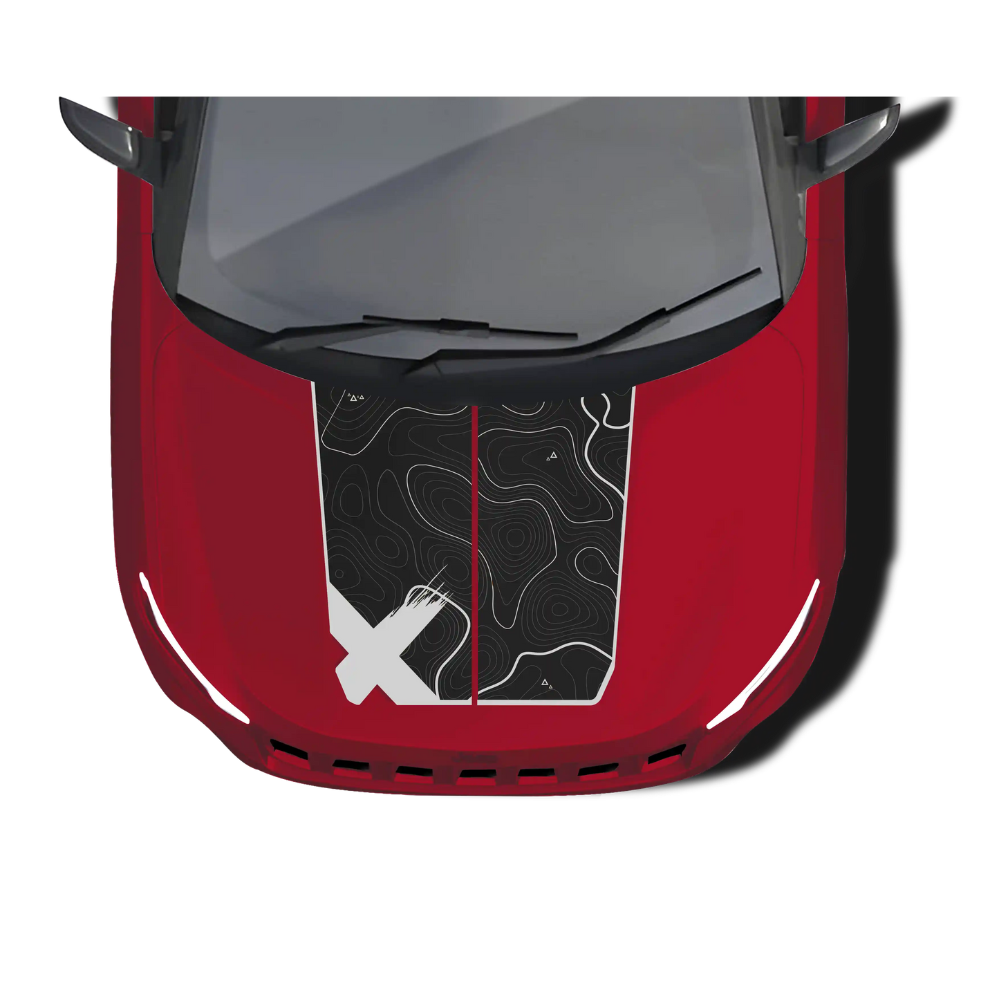 Venture X Edition Bonnet graphics for the Jeep Compass White by IDE Autoworks