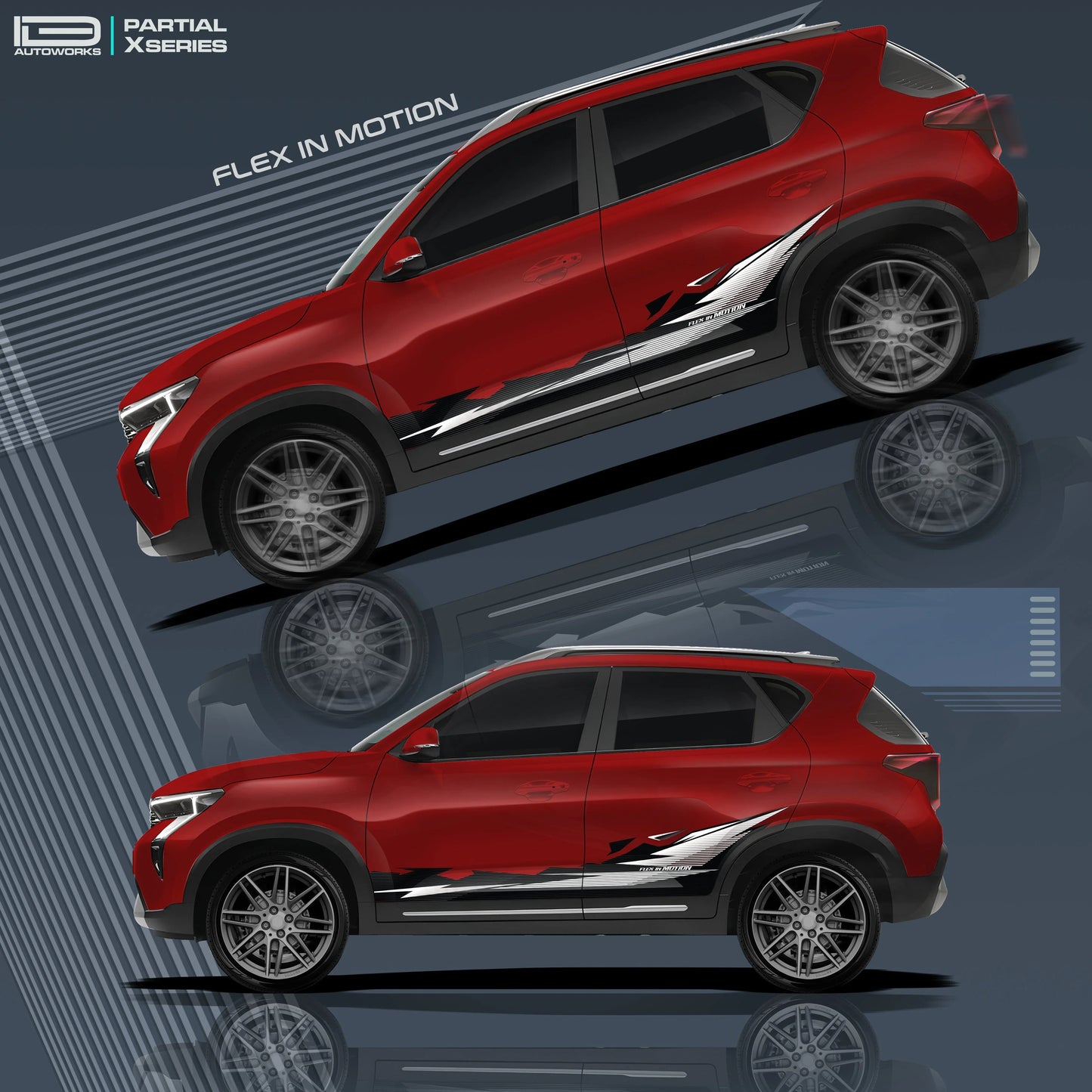 Flex in Motion Edition Graphics for Kia Sonet red
