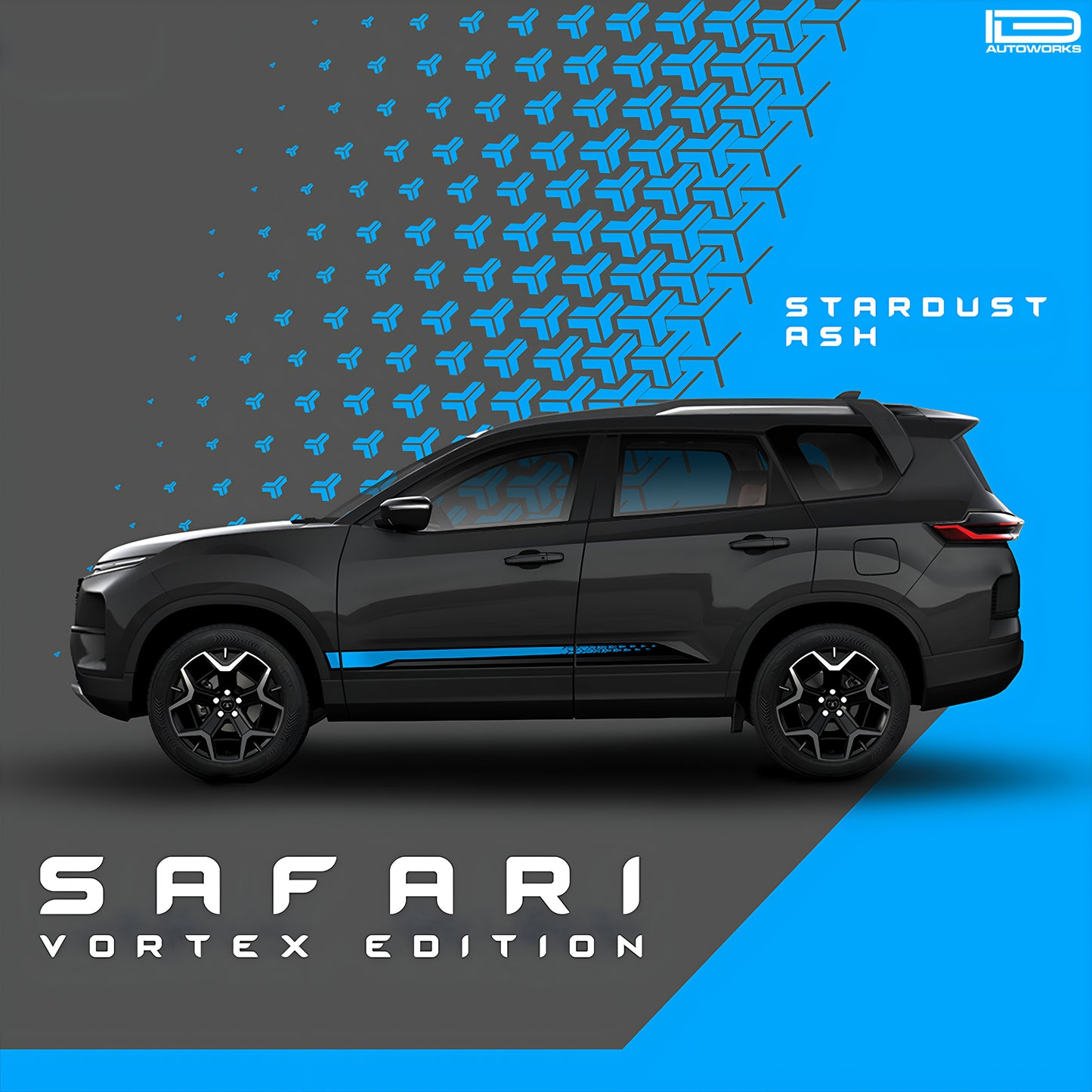 IDE GRAPHICS SERIES - Vortex Edition for Tata Safari /2021-Present (Stardust Ash)