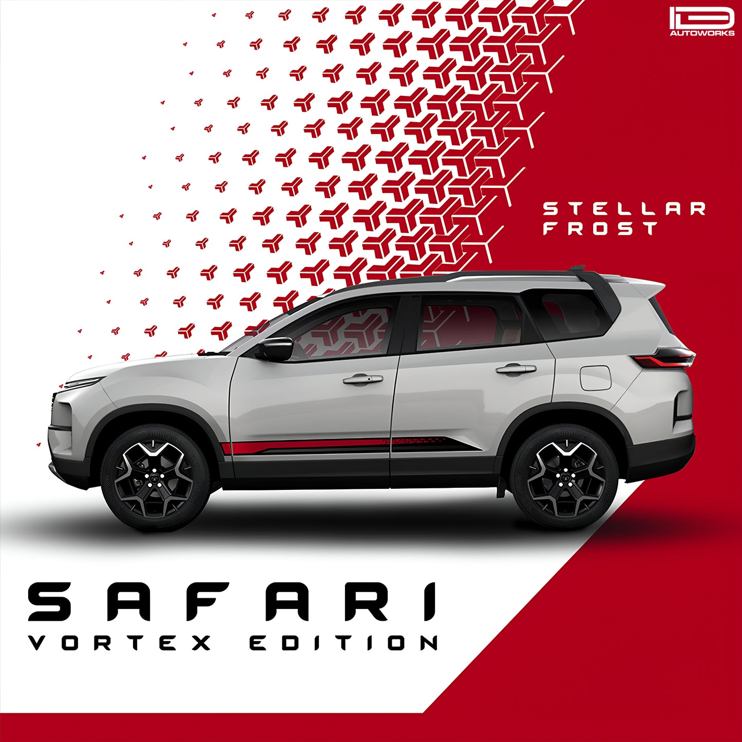 IDE GRAPHICS SERIES - Vortex Edition for Tata Safari /2021-Present (Stellar Frost)