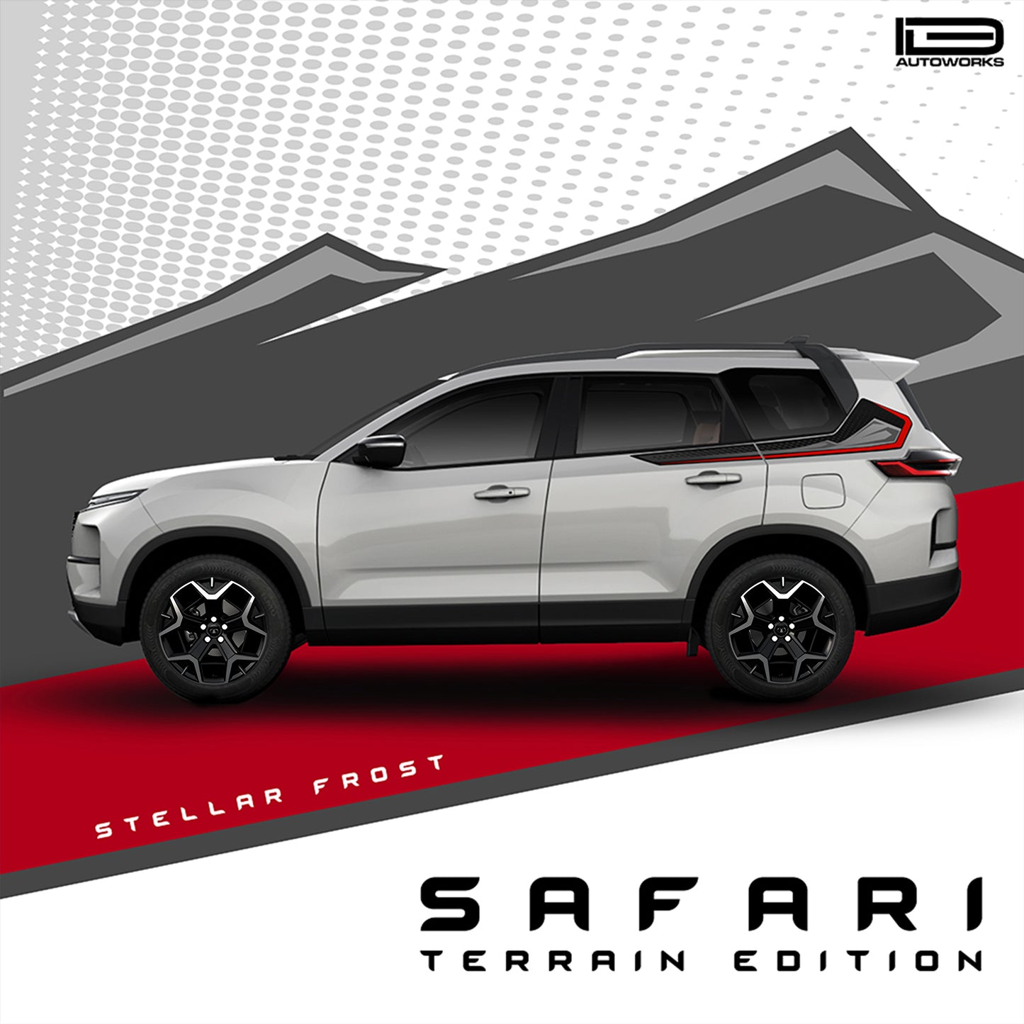IDE GRAPHICS SERIES - Terrain Edition for Tata Safari /2021-Present (Stellar Frost)