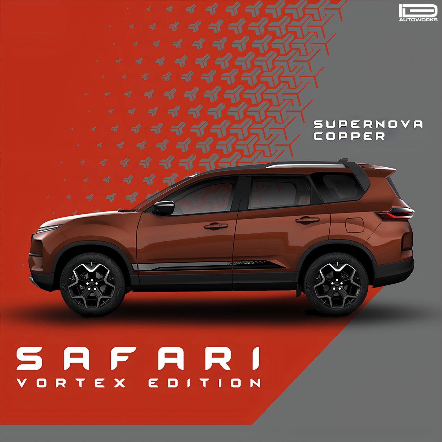 IDE GRAPHICS SERIES - Vortex Edition for Tata Safari /2021-Present (Supernova Copper)