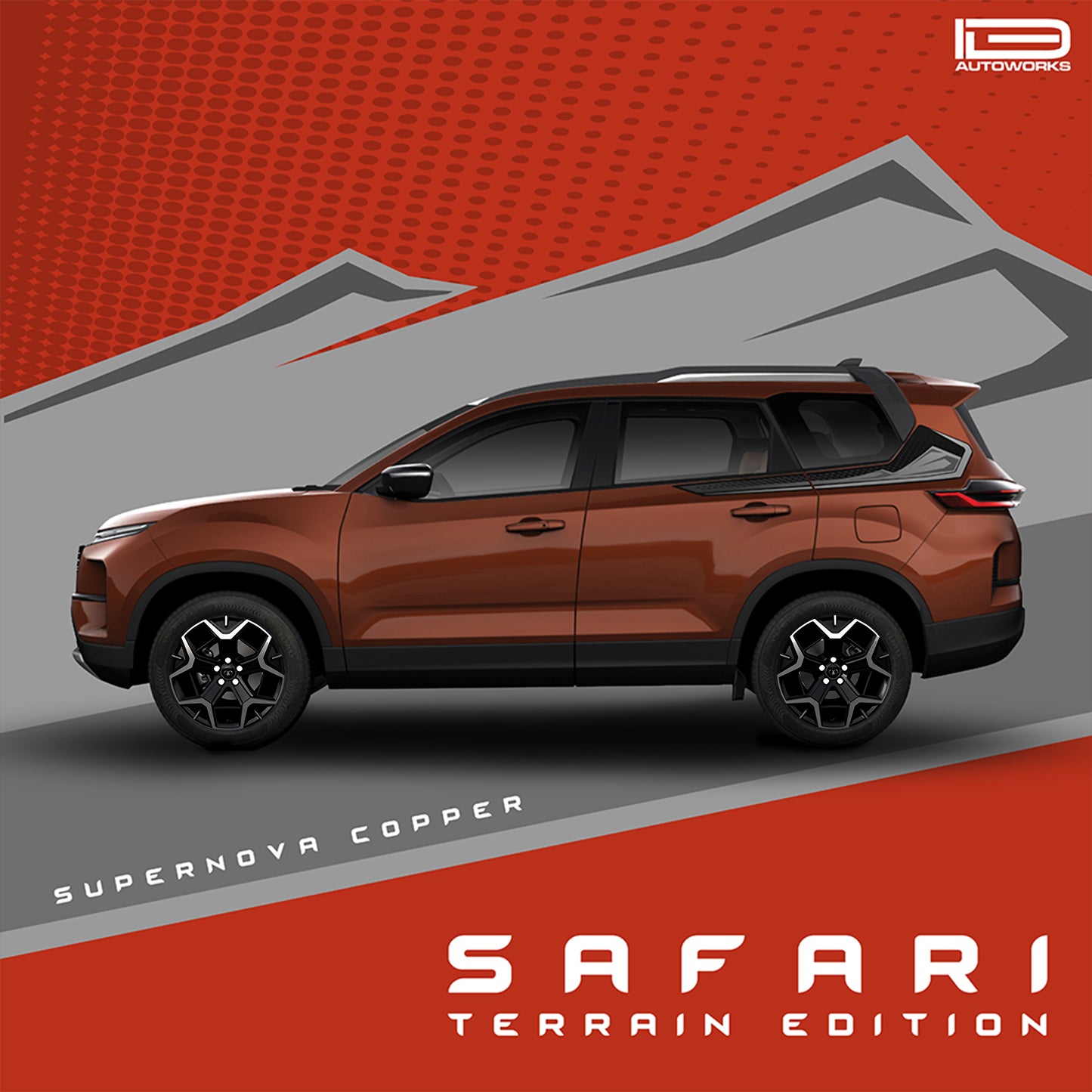IDE GRAPHICS SERIES - Terrain Edition for Tata Safari /2021-Present (Supernova Copper)