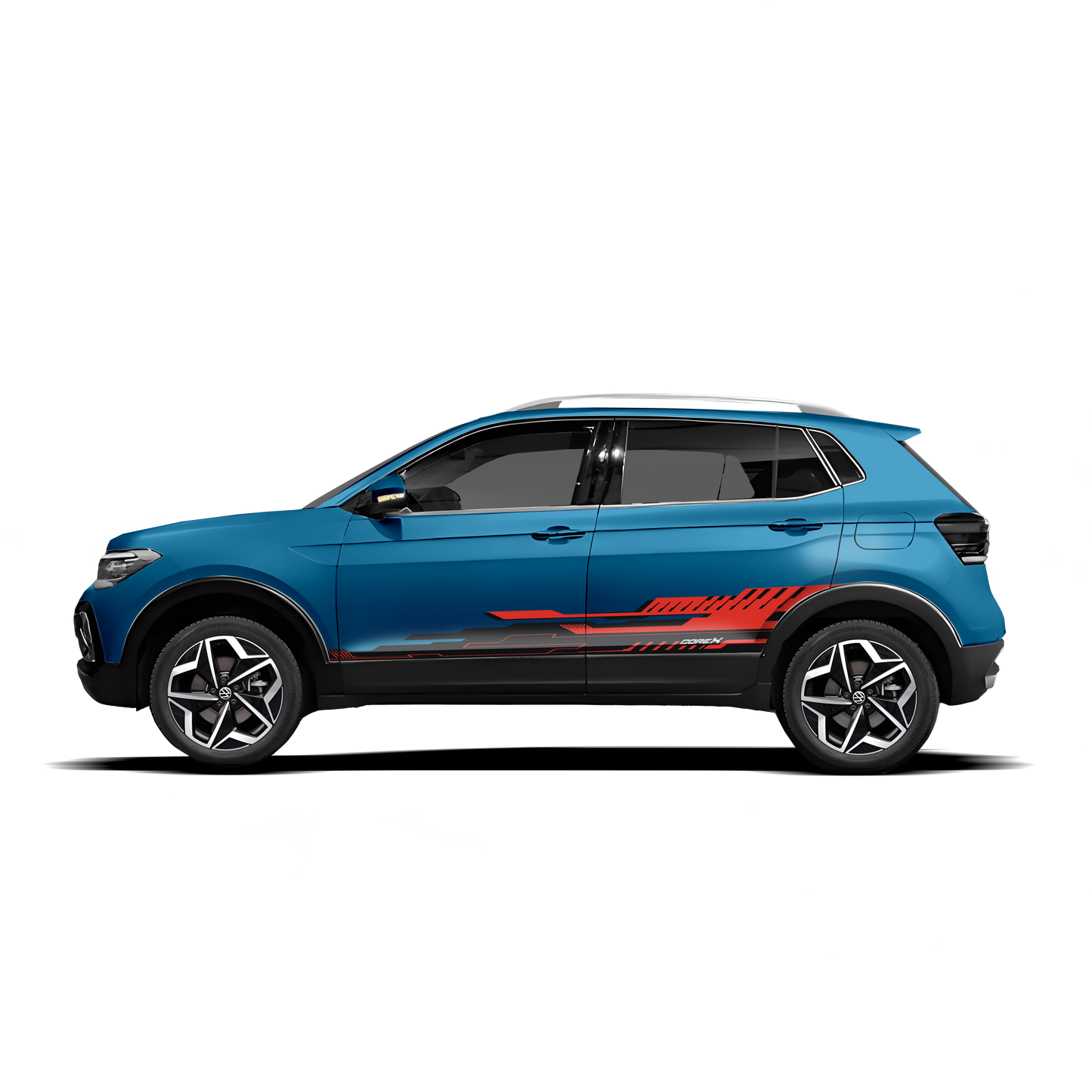 CoreX Edition car Graphics for VW Taigun blue