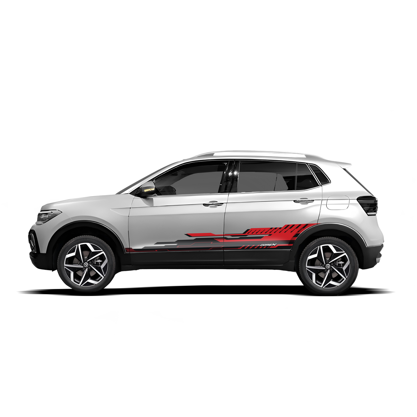 CoreX Edition car Graphics for VW Taigun white