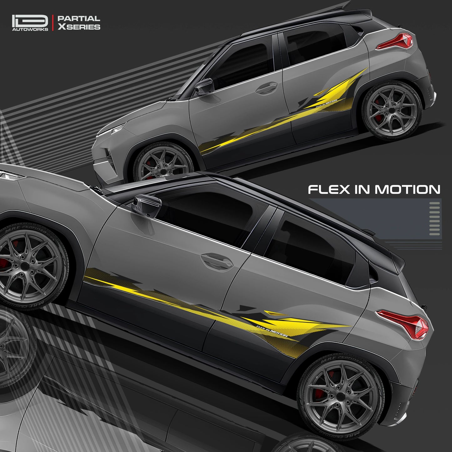 Flex in Motion Edition Graphics for Tata Punch grey