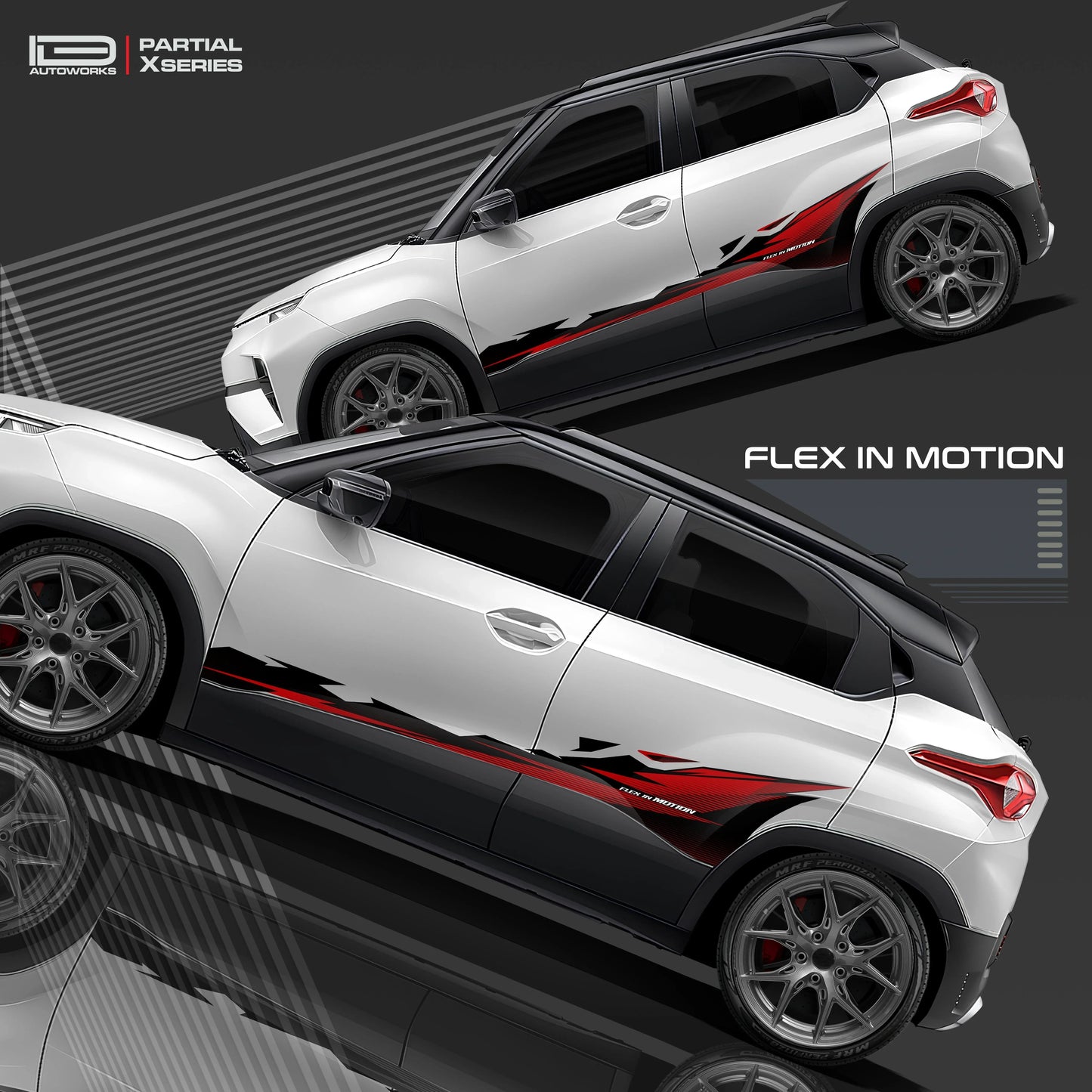 Flex in Motion Edition Graphics for Tata Punch red