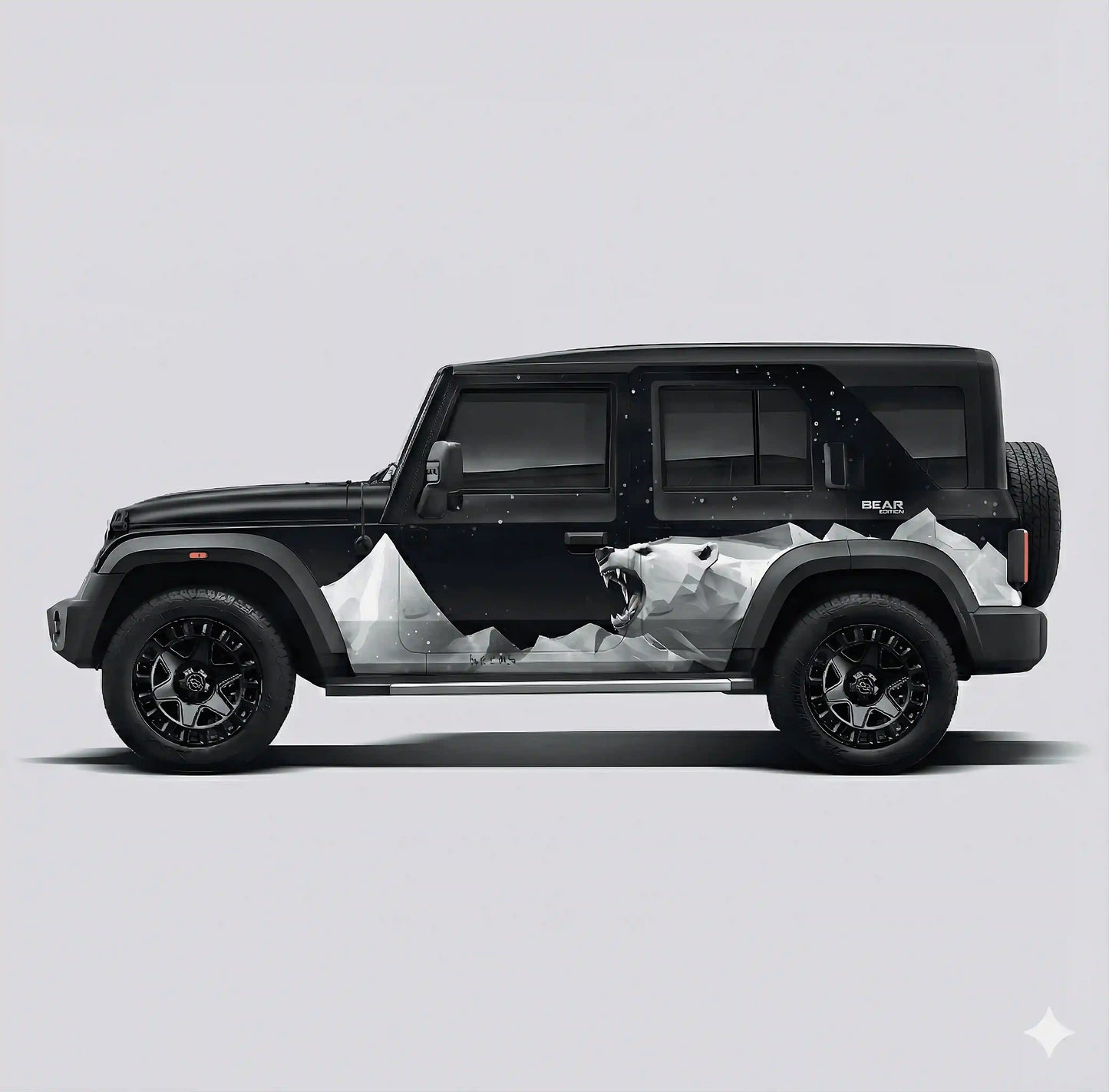 Polar Bear Edition Graphics for Mahindra Thar Roxx white