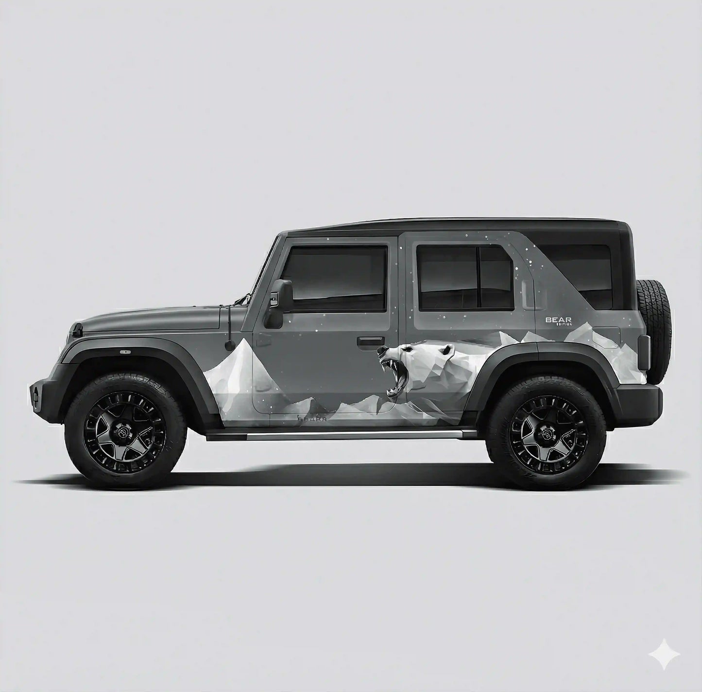 Polar Bear Edition Graphics for Mahindra Thar Roxx white