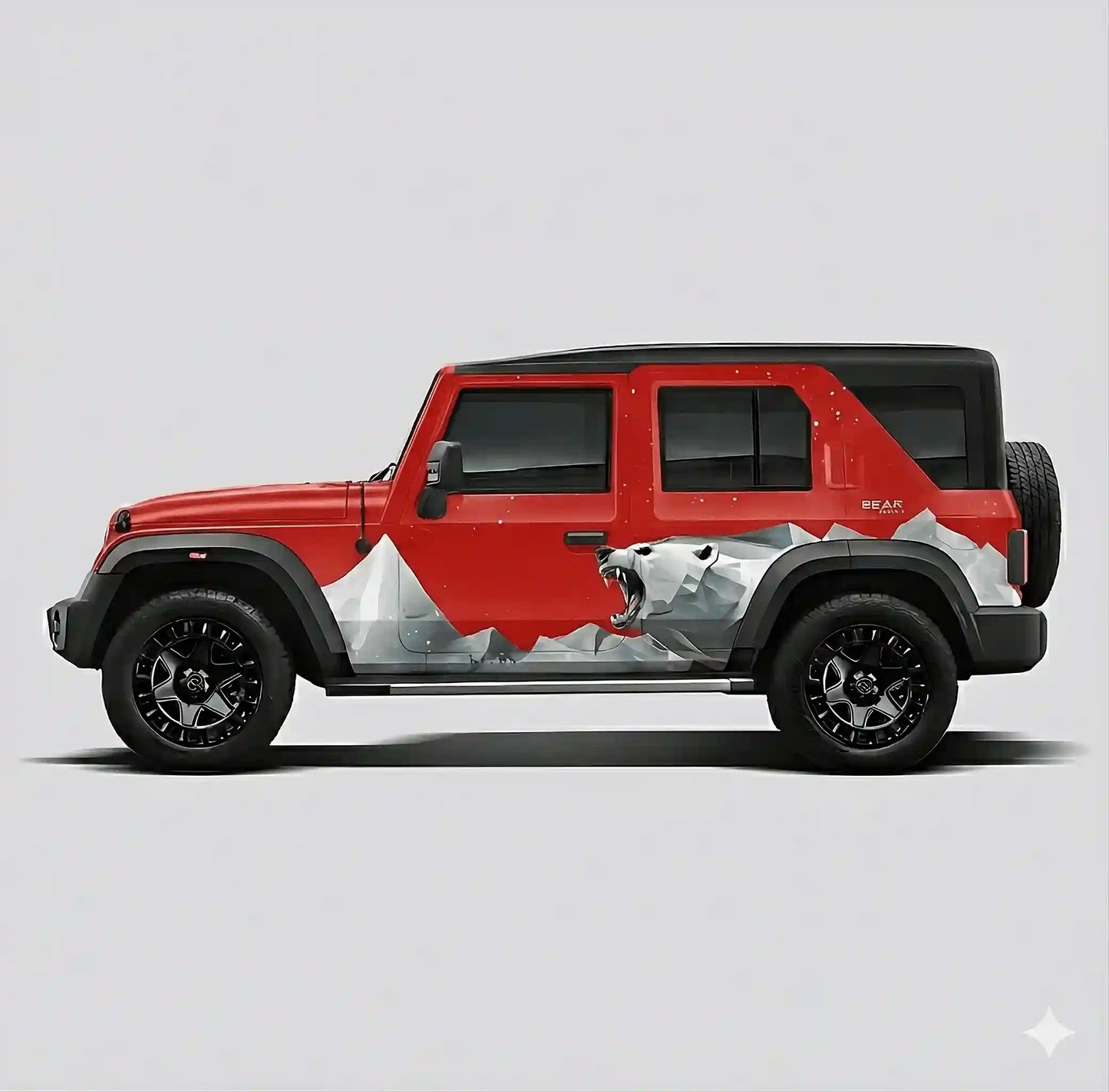 Polar Bear Edition Graphics for Mahindra Thar Roxx white