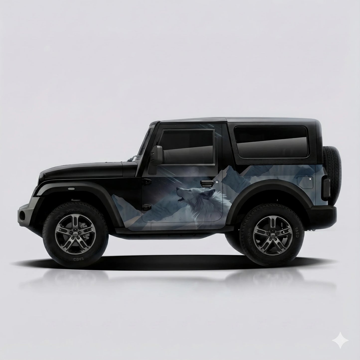 Wolf Edition Graphics for Mahindra Thar black