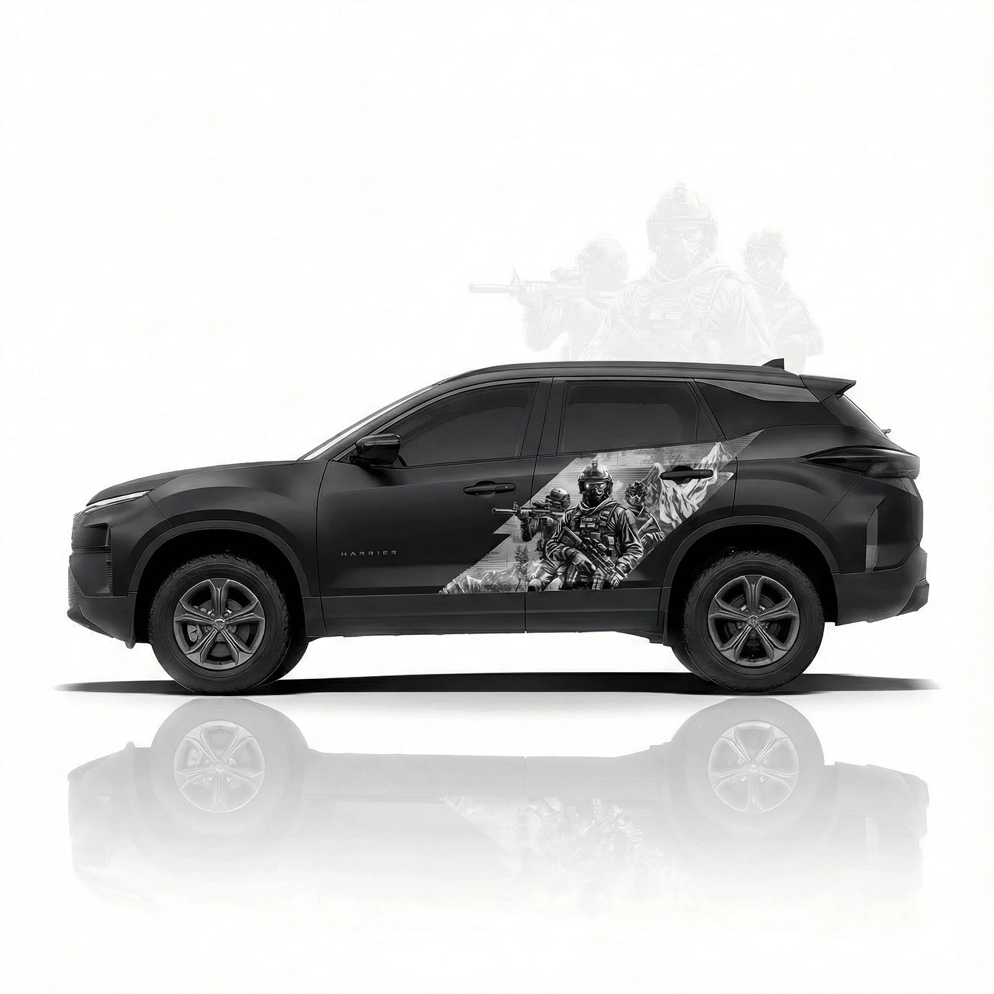 Warrior Edition Graphics for Tata Harrier black