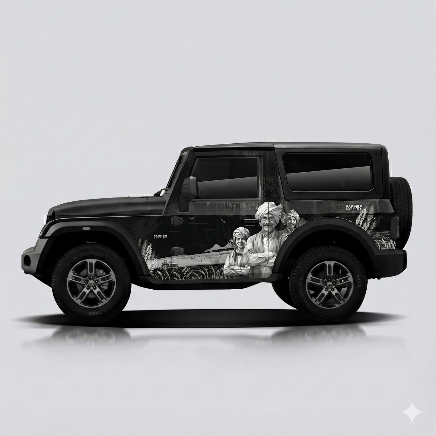 Farmer Edition Graphics for Mahindra Thar black