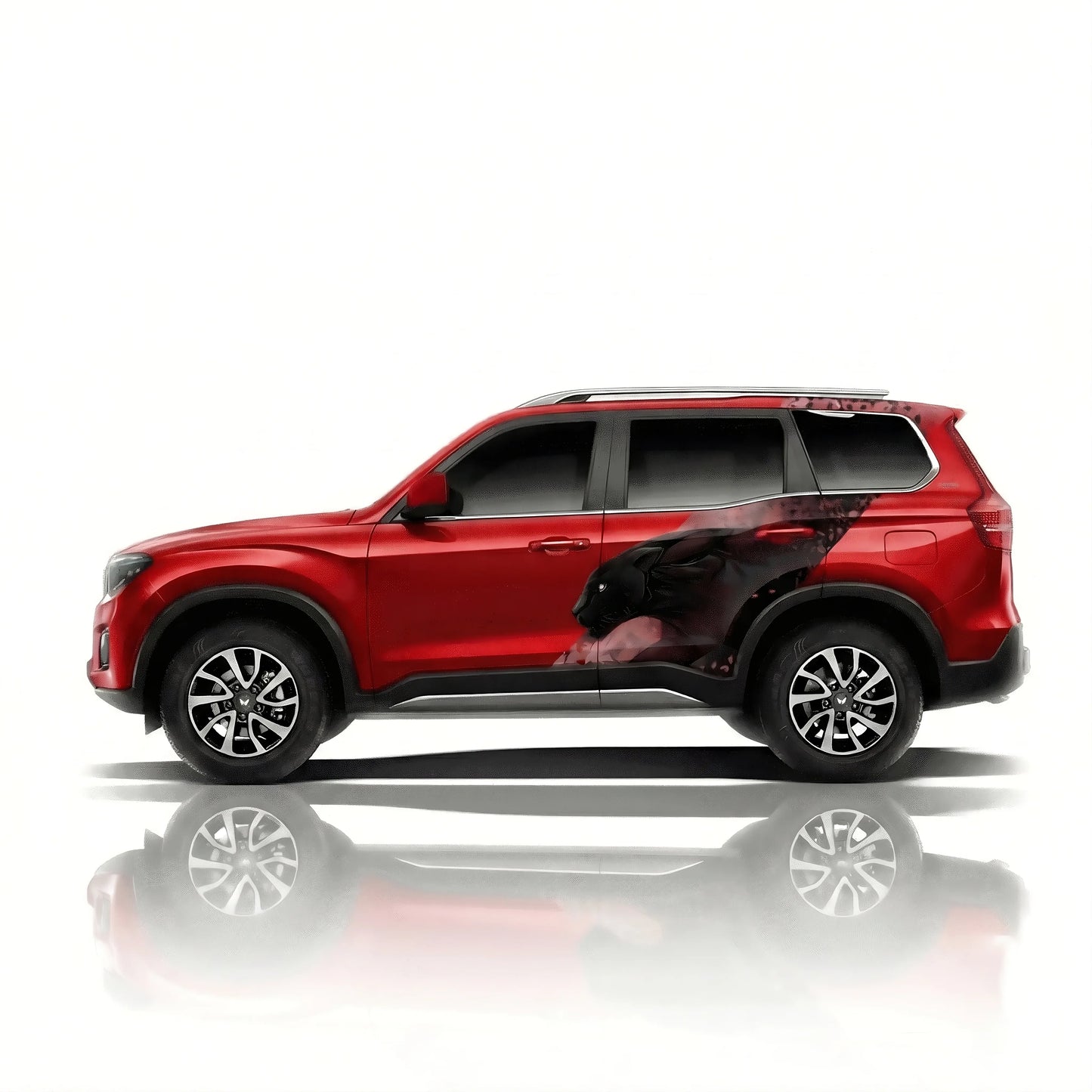 Panther Edition Graphics for Mahindra Scorpio N red