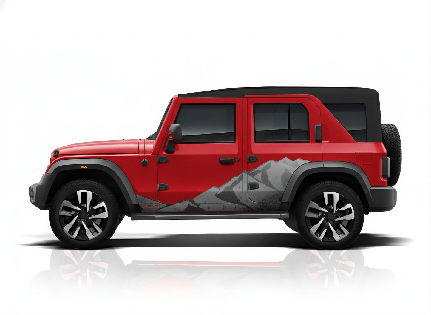 Alpha Overland Edition Graphics for Mahindra Thar Roxx red