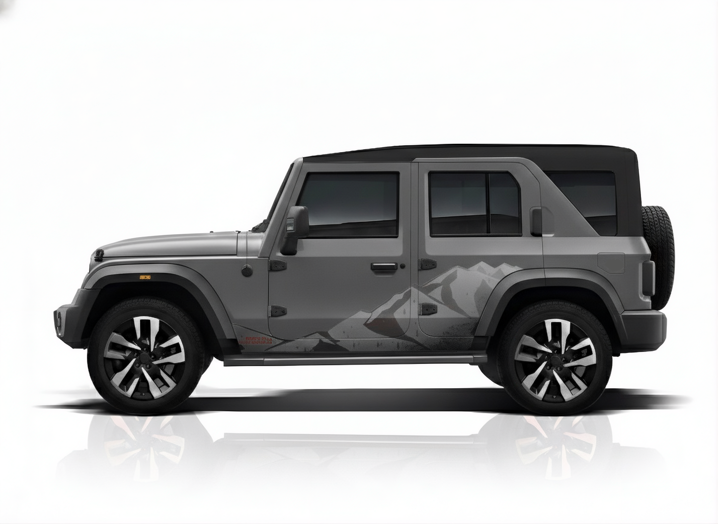 Alpha Overland Edition Graphics for Mahindra Thar Roxx grey