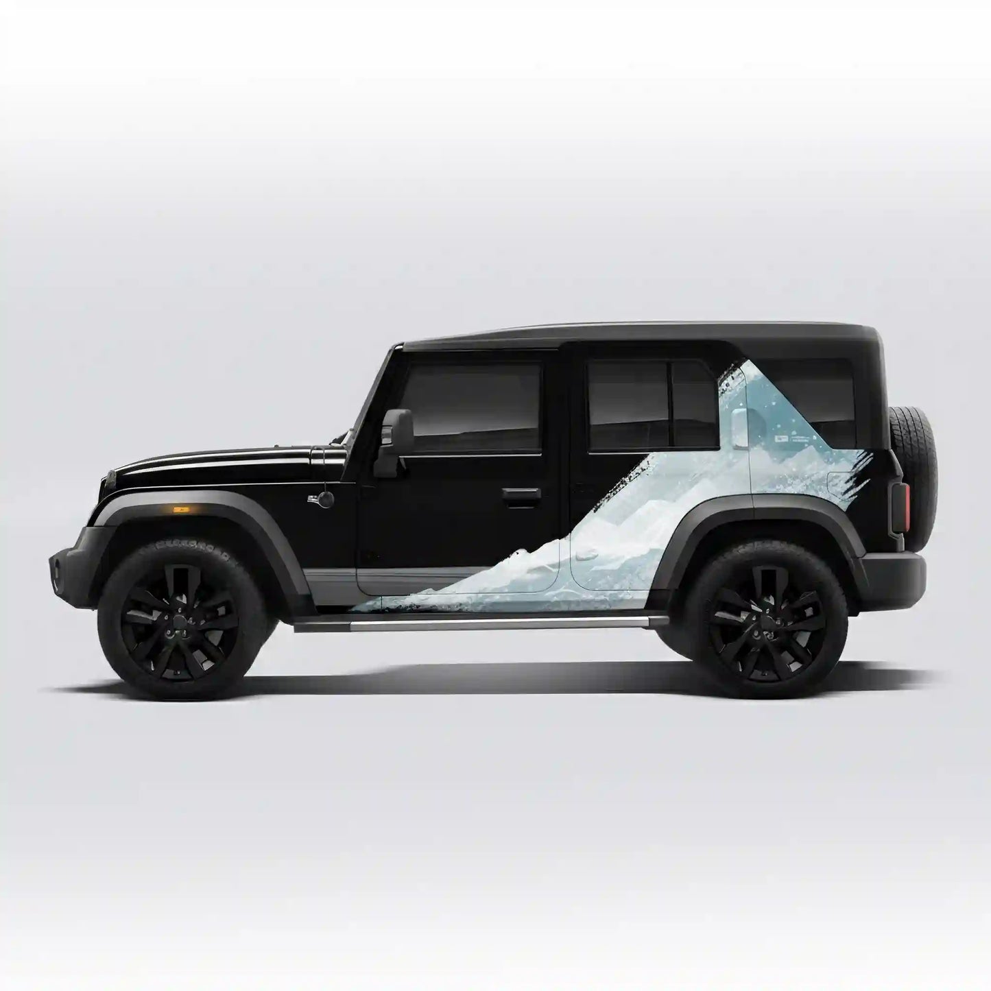 Snowborn Edition Graphics for Mahindra Thar Roxx white