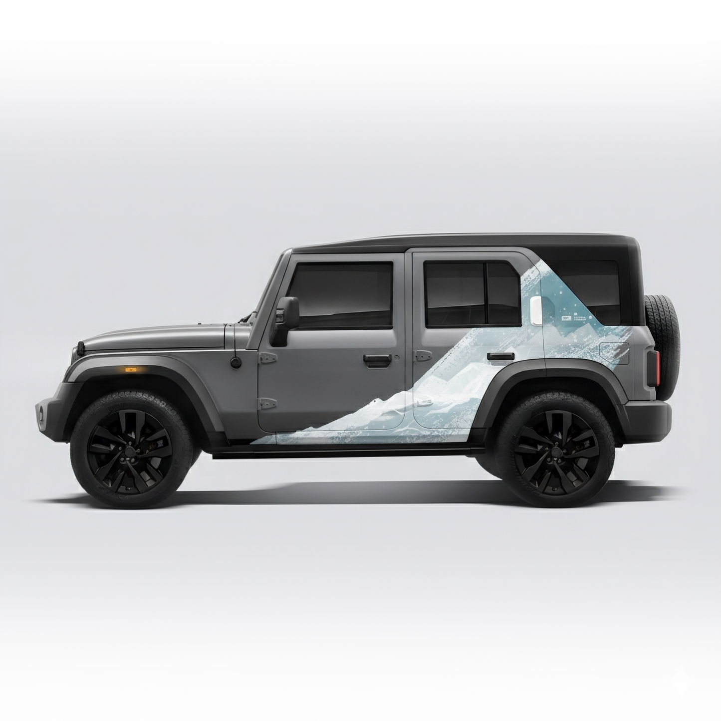 Snowborn Edition Graphics for Mahindra Thar Roxx grey