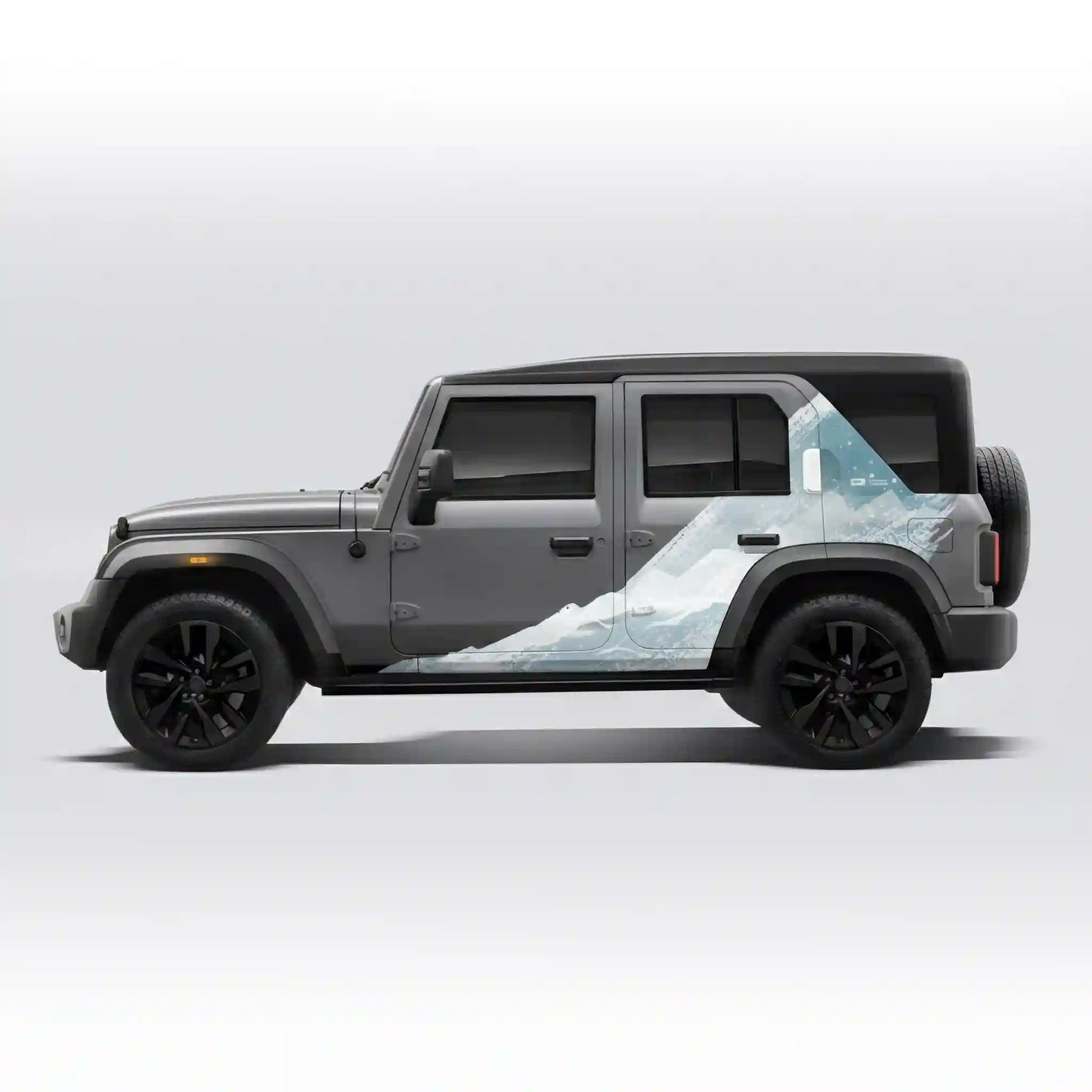 Snowborn Edition Graphics for Mahindra Thar Roxx white