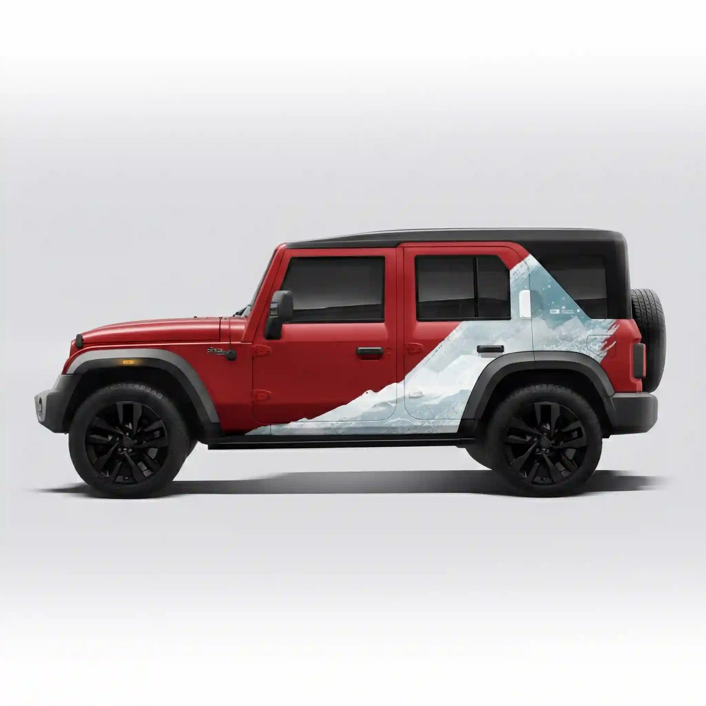 Snowborn Edition Graphics for Mahindra Thar Roxx white